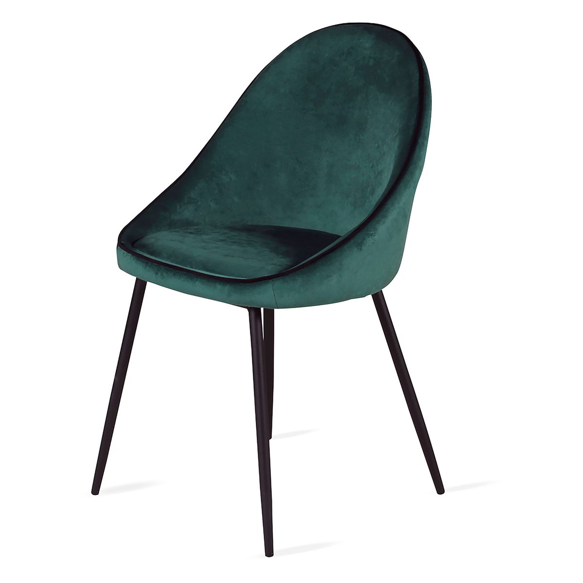 Chaise de repas velours vert canard, ZAGO