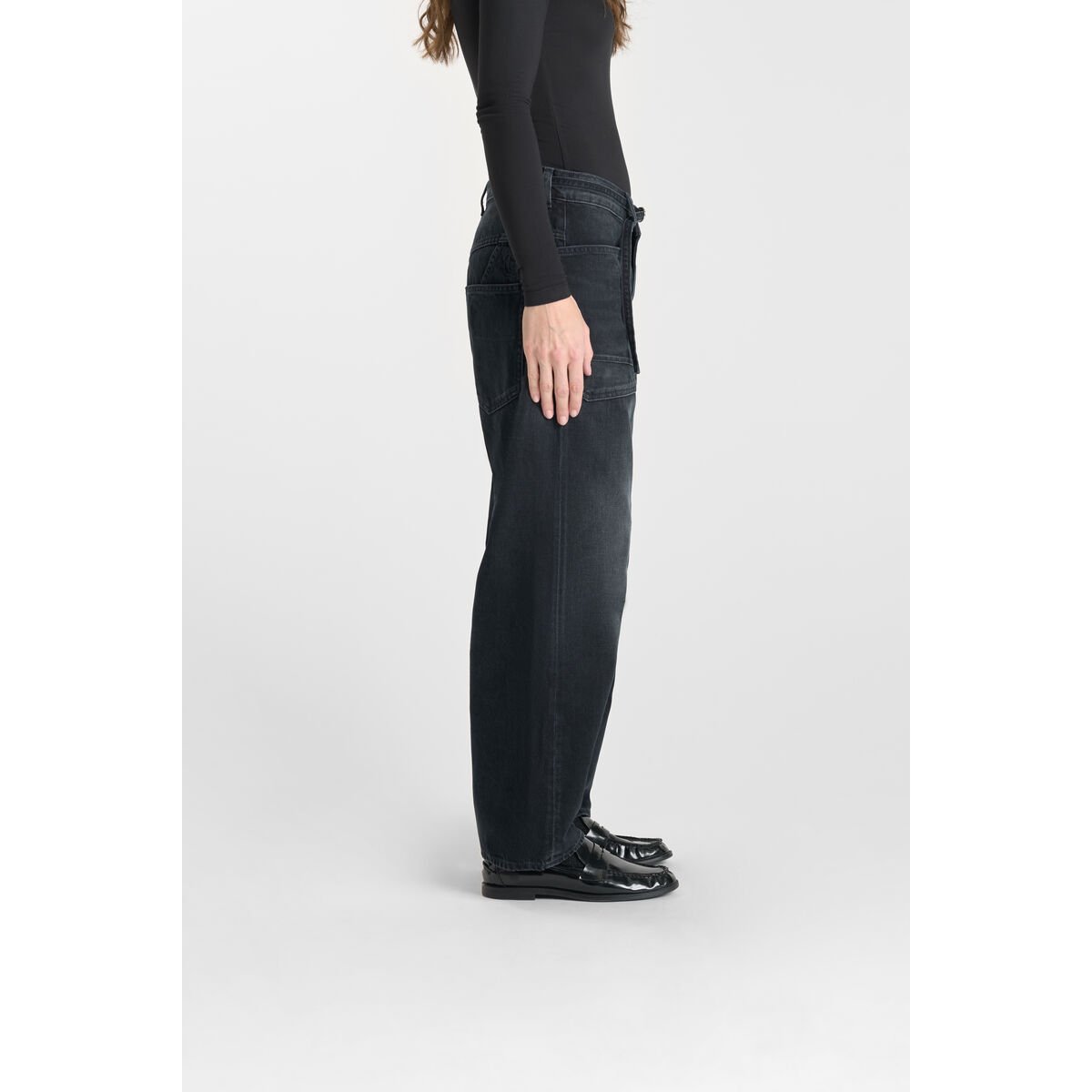 Jeans loose, large balloon , longueur 34 blue / black, LE TEMPS DES CERISES