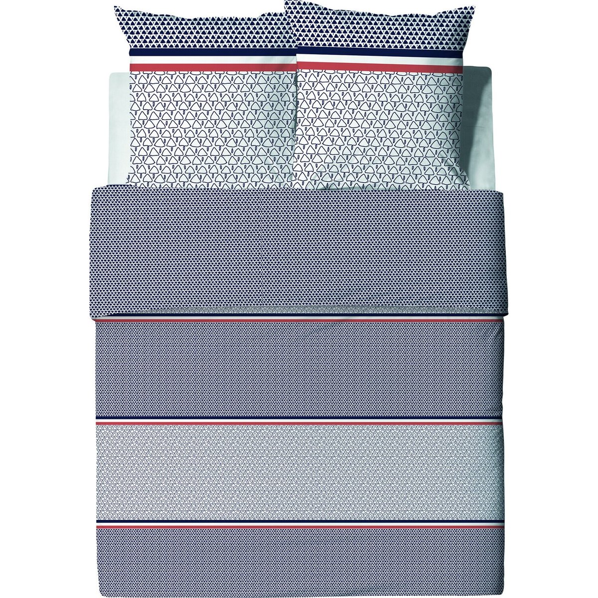 Parure housse de couette en coton imprimée, Tilak bleu, C DESIGN HOME TEXTILE