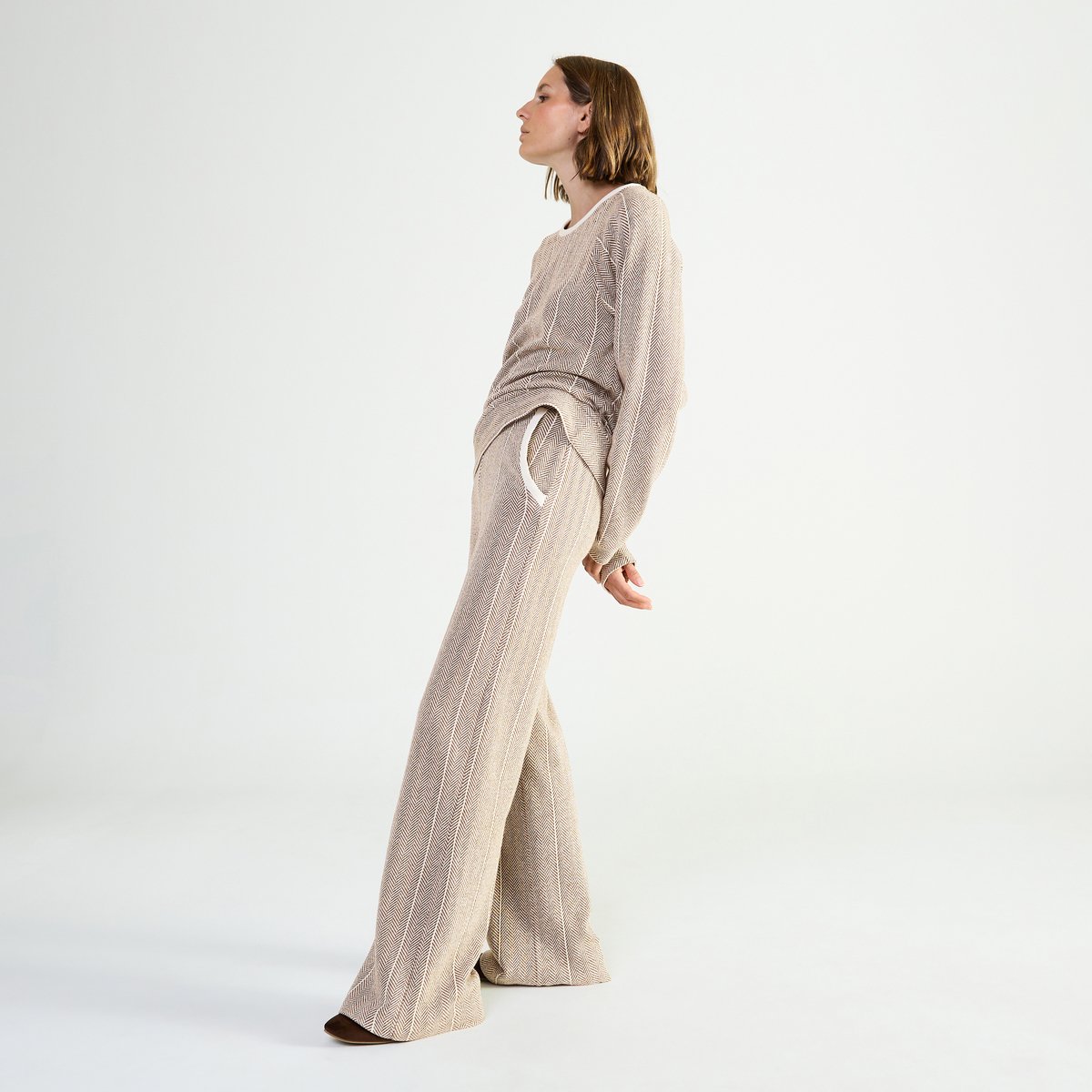 Pantalon  en coton EXQUISE ecru, LAURENCE TAVERNIER