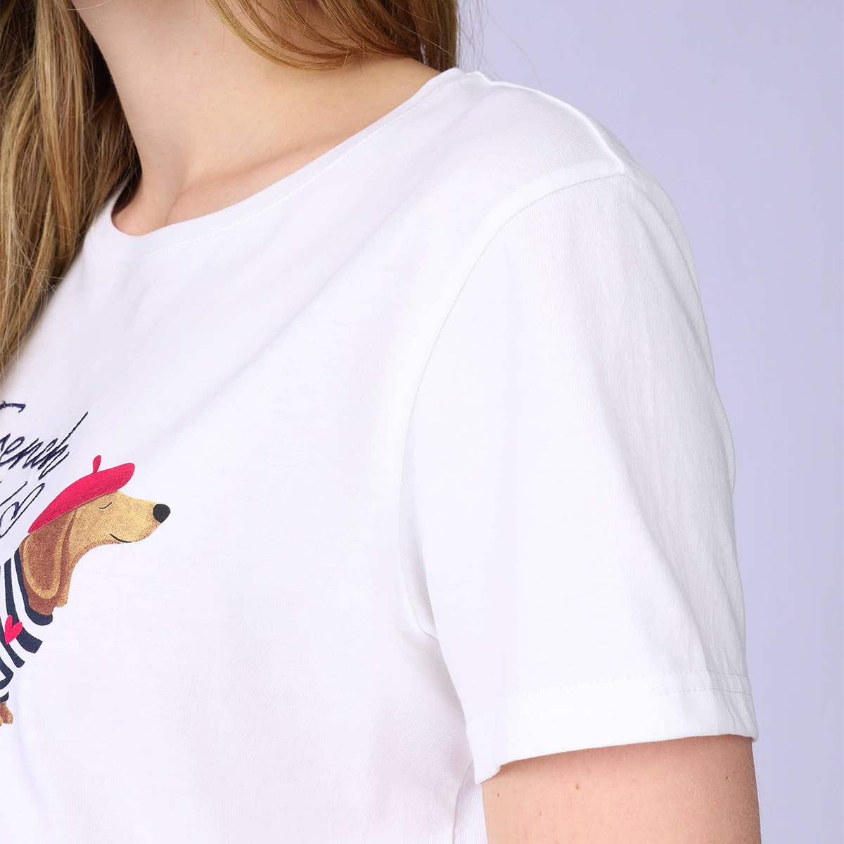 T-shirt teckel blanc casse, MISE AU GREEN