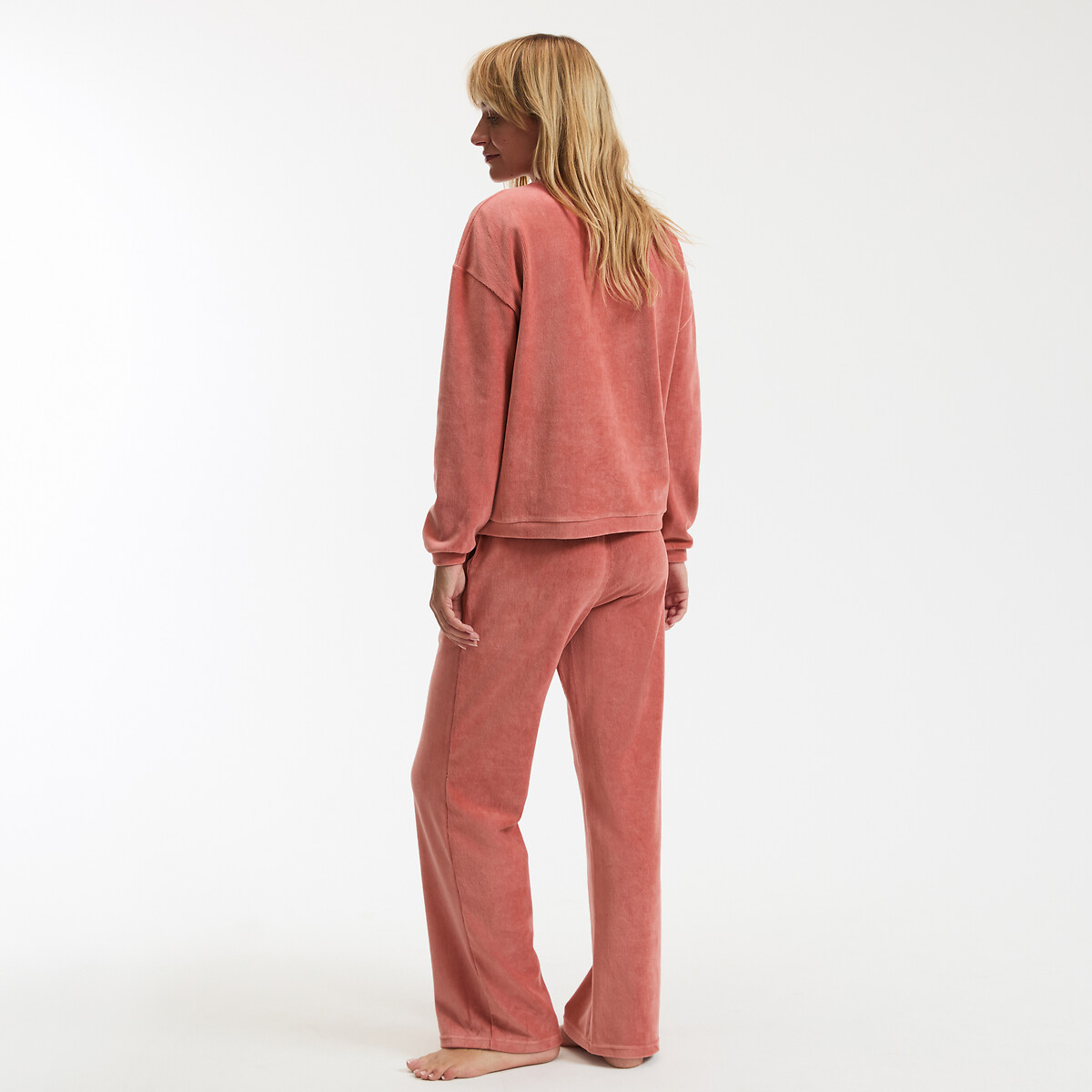 Pyjama en velours côtelé bois de rose, LA REDOUTE COLLECTIONS