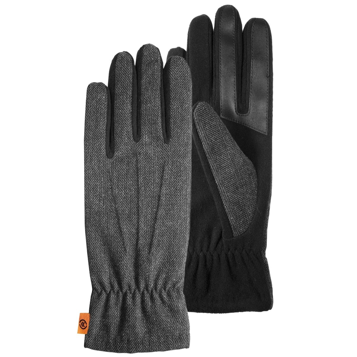 Gants tactiles bi-matières tissu/polaire - doublure flexible multicolor chevrons, ISOTONER