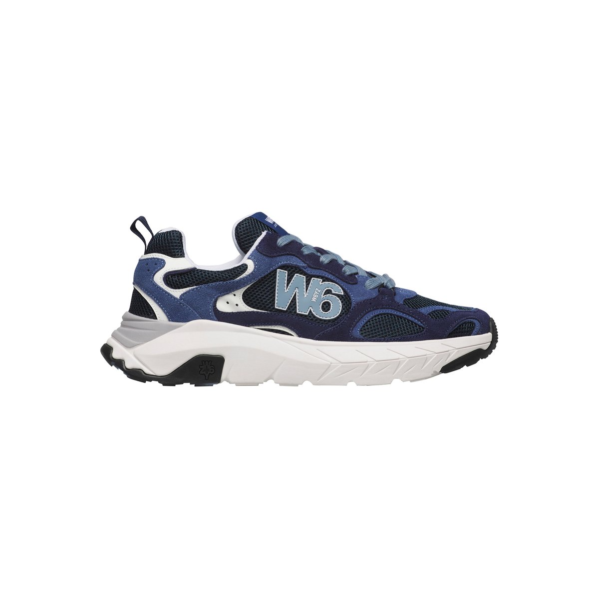 Sneakers en daim et tissu technique MARK-M. marine-, W6YZ