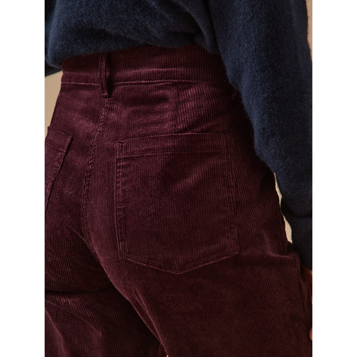 Pantalon flare Suzanne velours bordeaux fonce, CYRILLUS