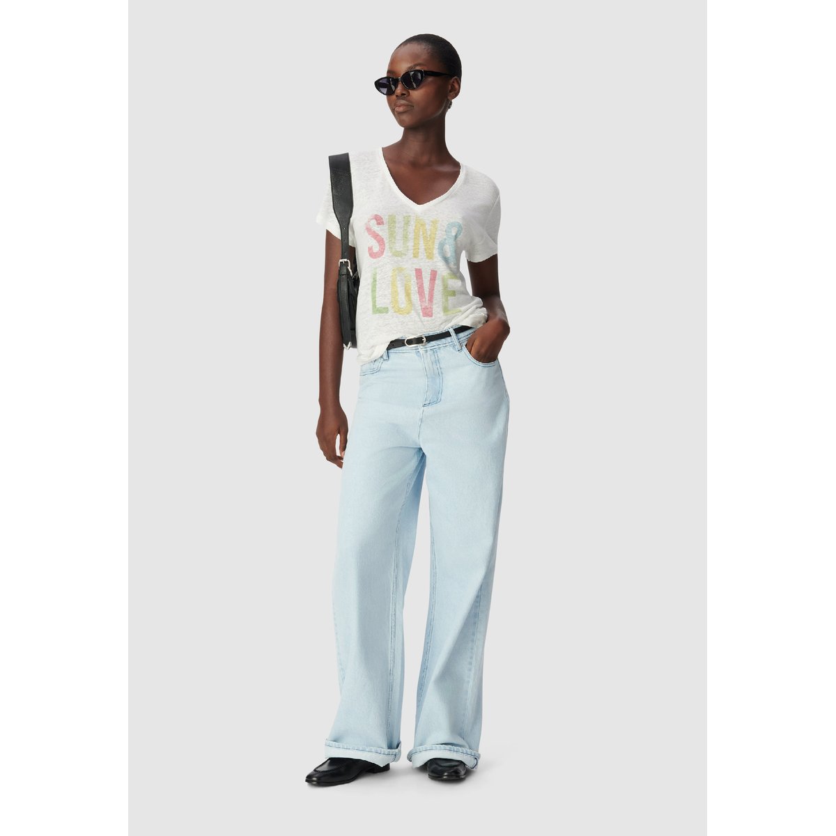Tee-shirt col V message off-white, IKKS