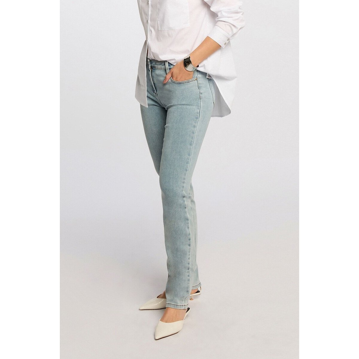 Jean regular, droit  bleached, MORGAN