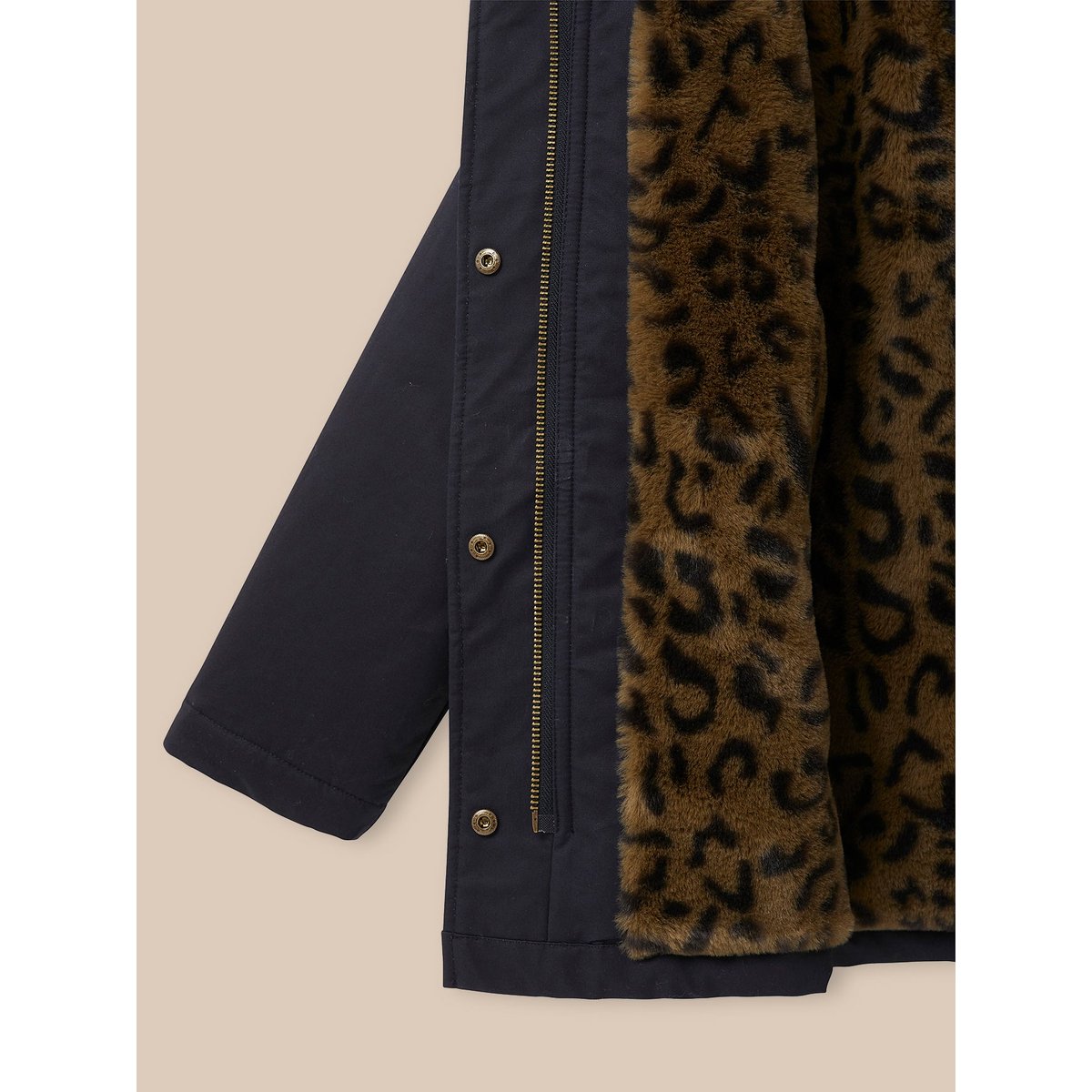 Parka courte doublée léopard encre, CYRILLUS