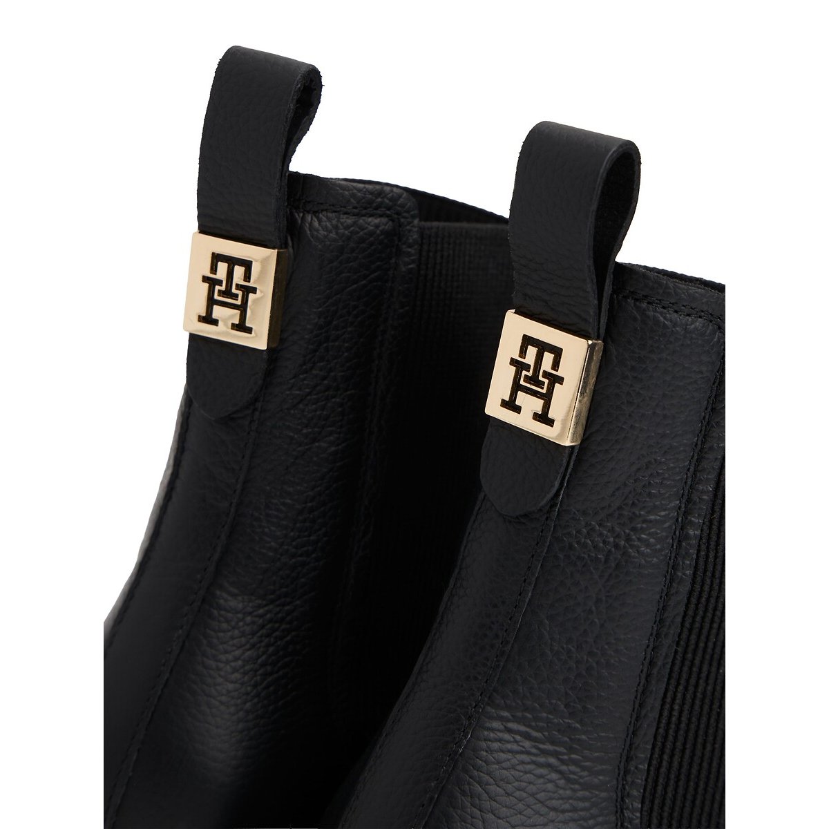 Bottines chelsea en cuir noir, TOMMY HILFIGER