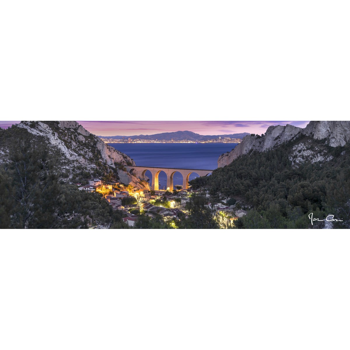 Tableau Mural Calanque Vesse Nuit MER tableaux sur toile-noir, CEANOTHE