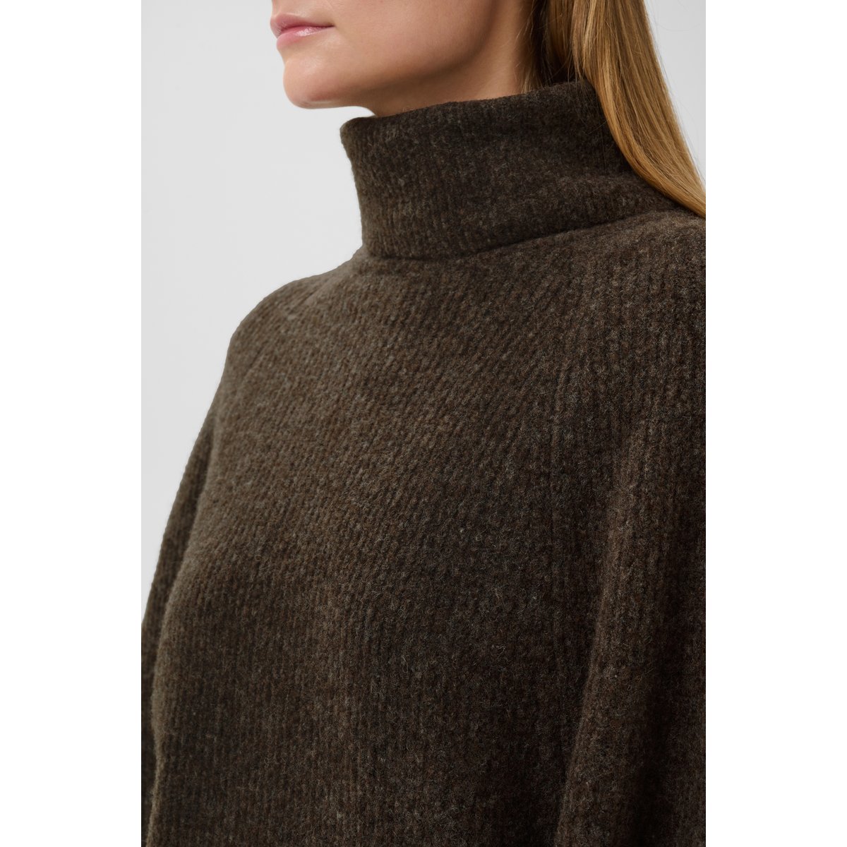 Pullover tricoté marron chocolate brown melange, SOAKED IN LUXURY