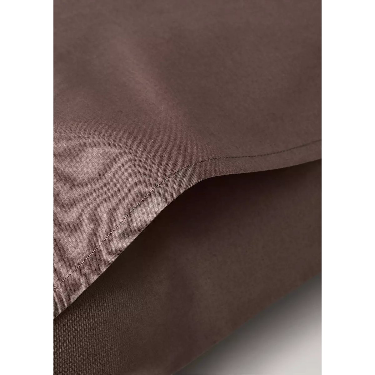 Deux taies d'oreiller percale de coton 200 fils 50x75 cm marron, MANGO HOME