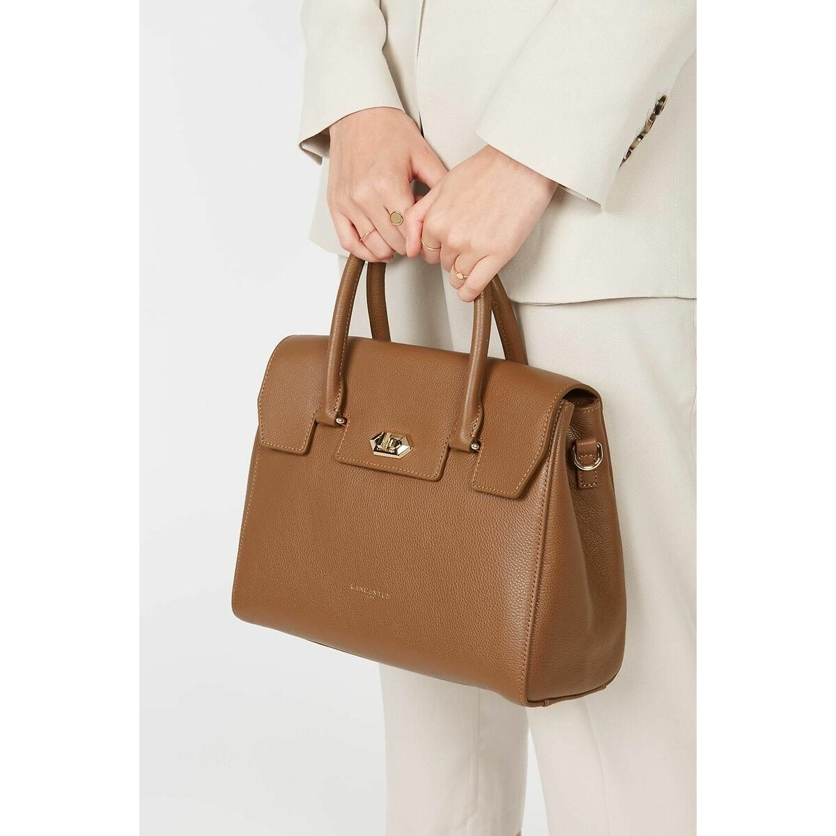 Sac à main à rabat avec fermoir M MILANO COSMOS camel, LANCASTER