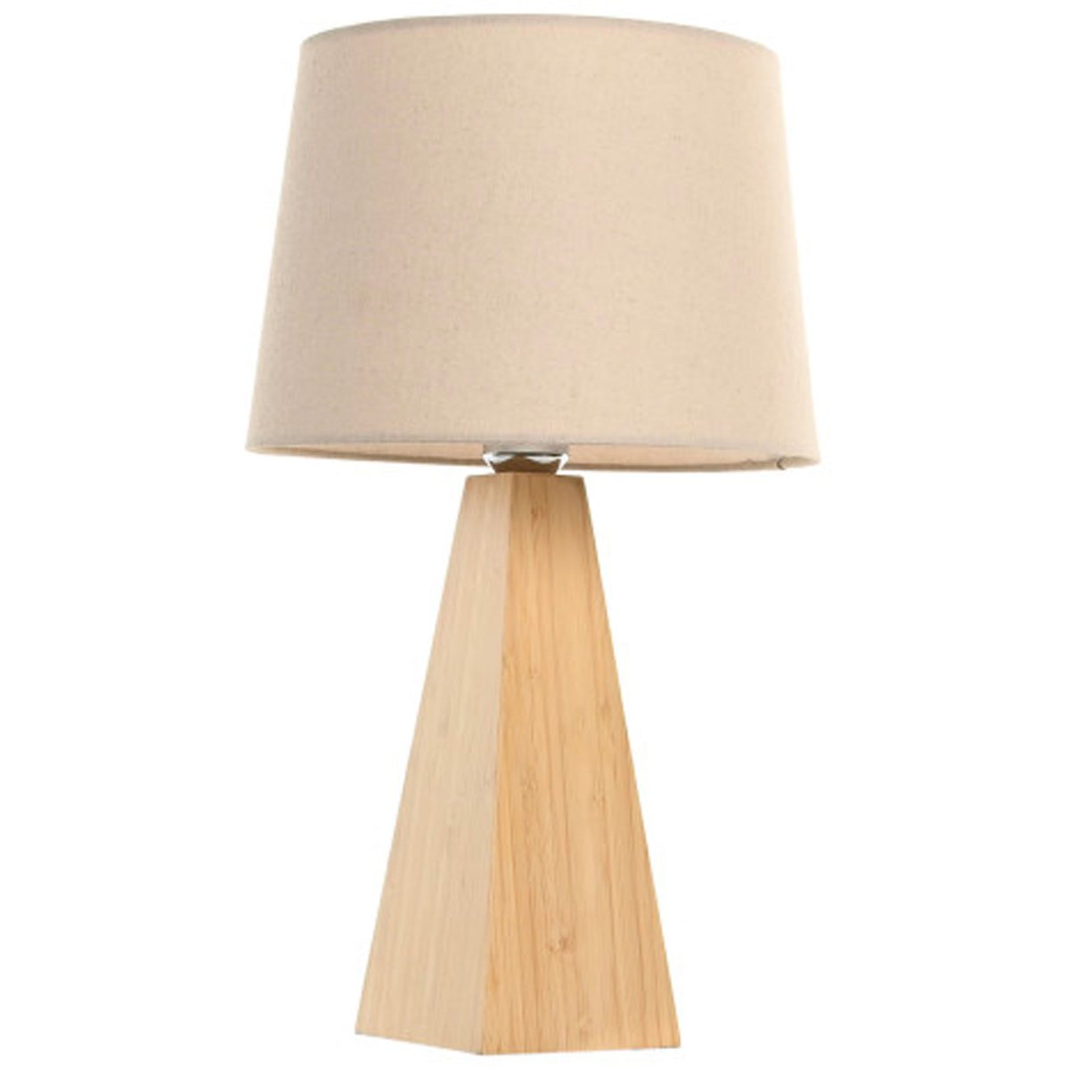 Lampe à poser en bambou et abat-jour lin 30x30x51cm bois, WADIGA