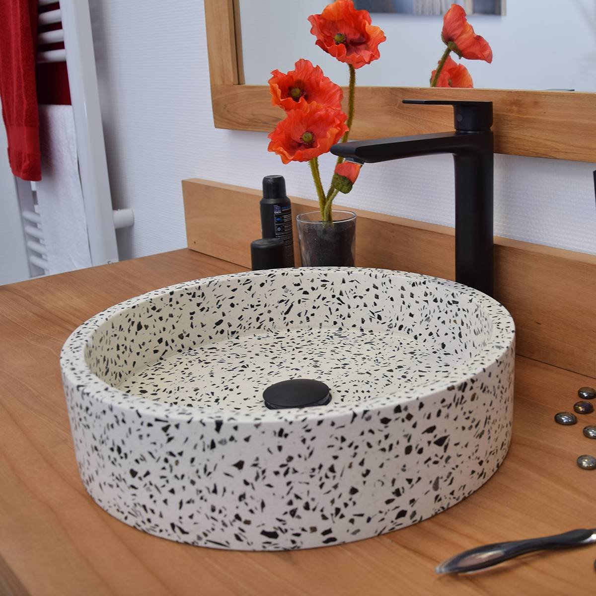 Vasque Arlequin en terrazzo crème, OCEAN LINE