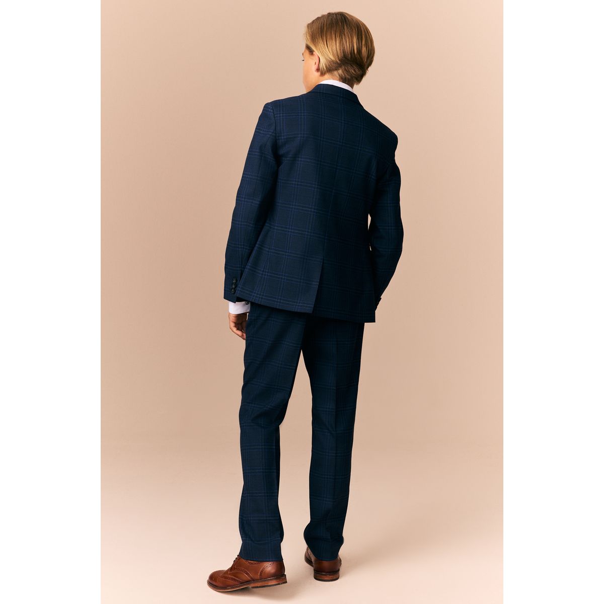Costume skinny aux carreaux bleu/bleu marine, NEXT