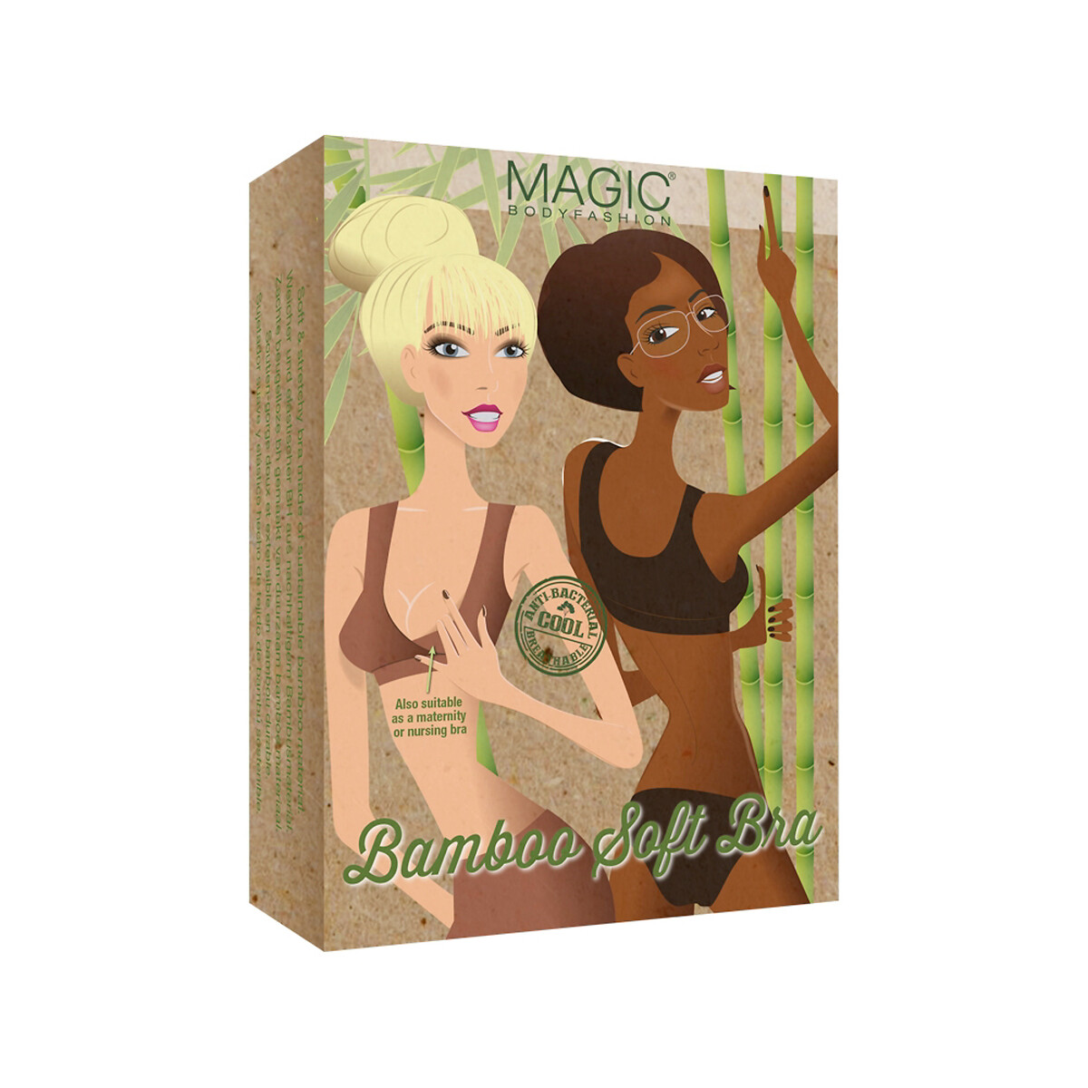 Bralette en bambou Soft Bralette noir, MAGIC BODYFASHION