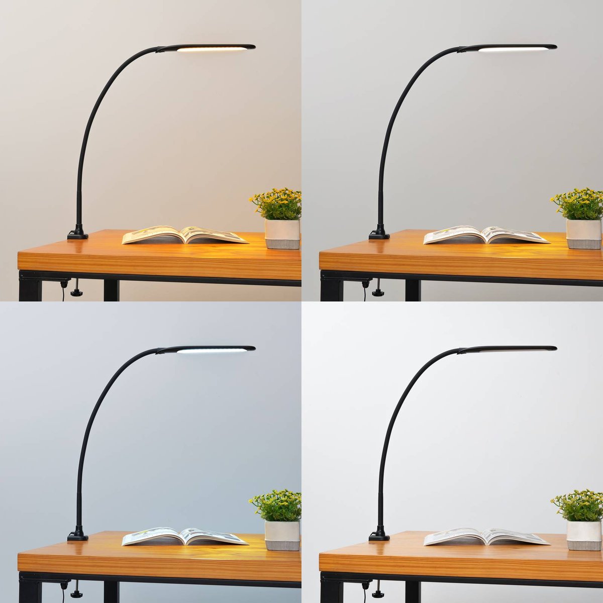 Lampe à pince en métal moderneLED, Nilay noir, LINDBY