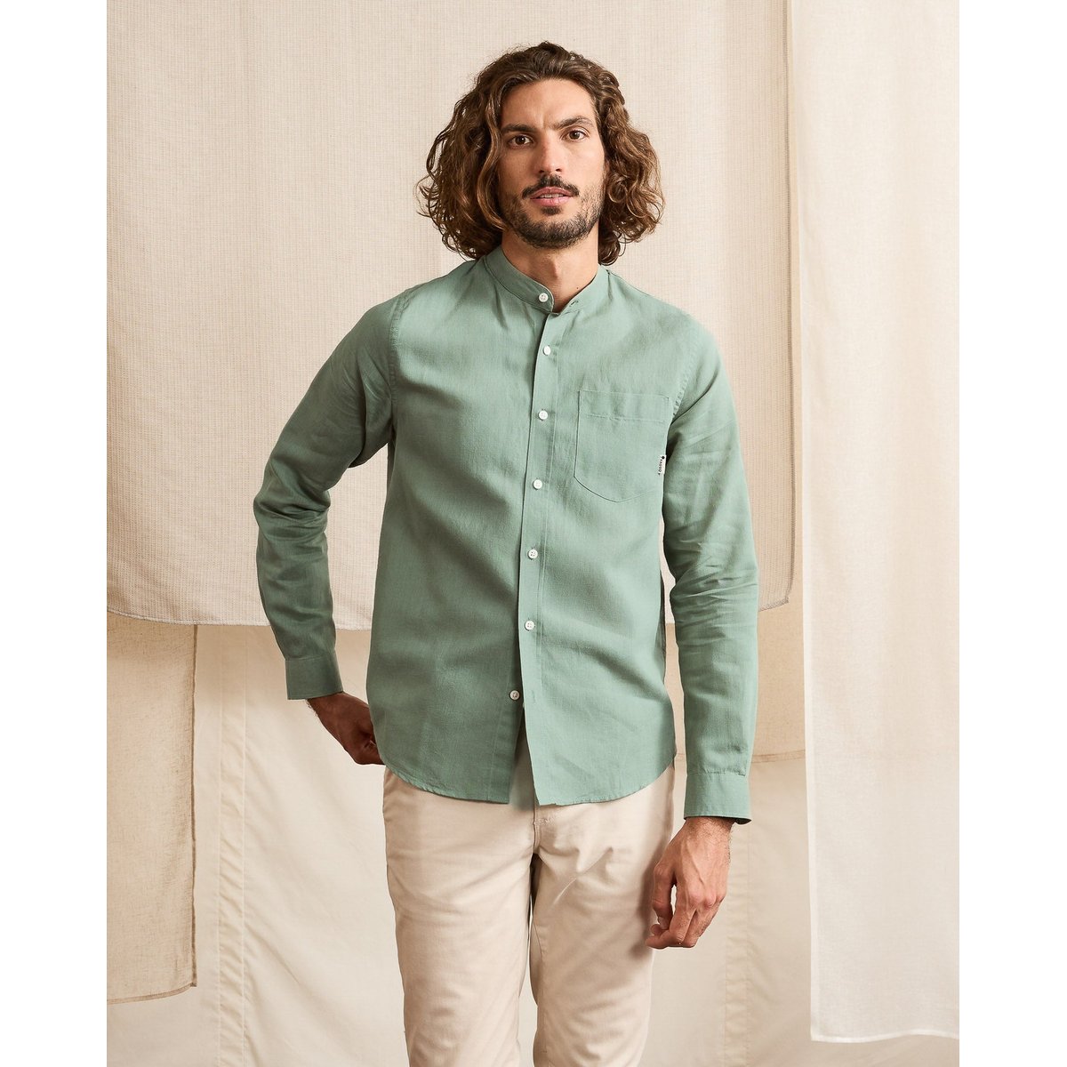 Chemise CHIAVARI vert clair, FAGUO