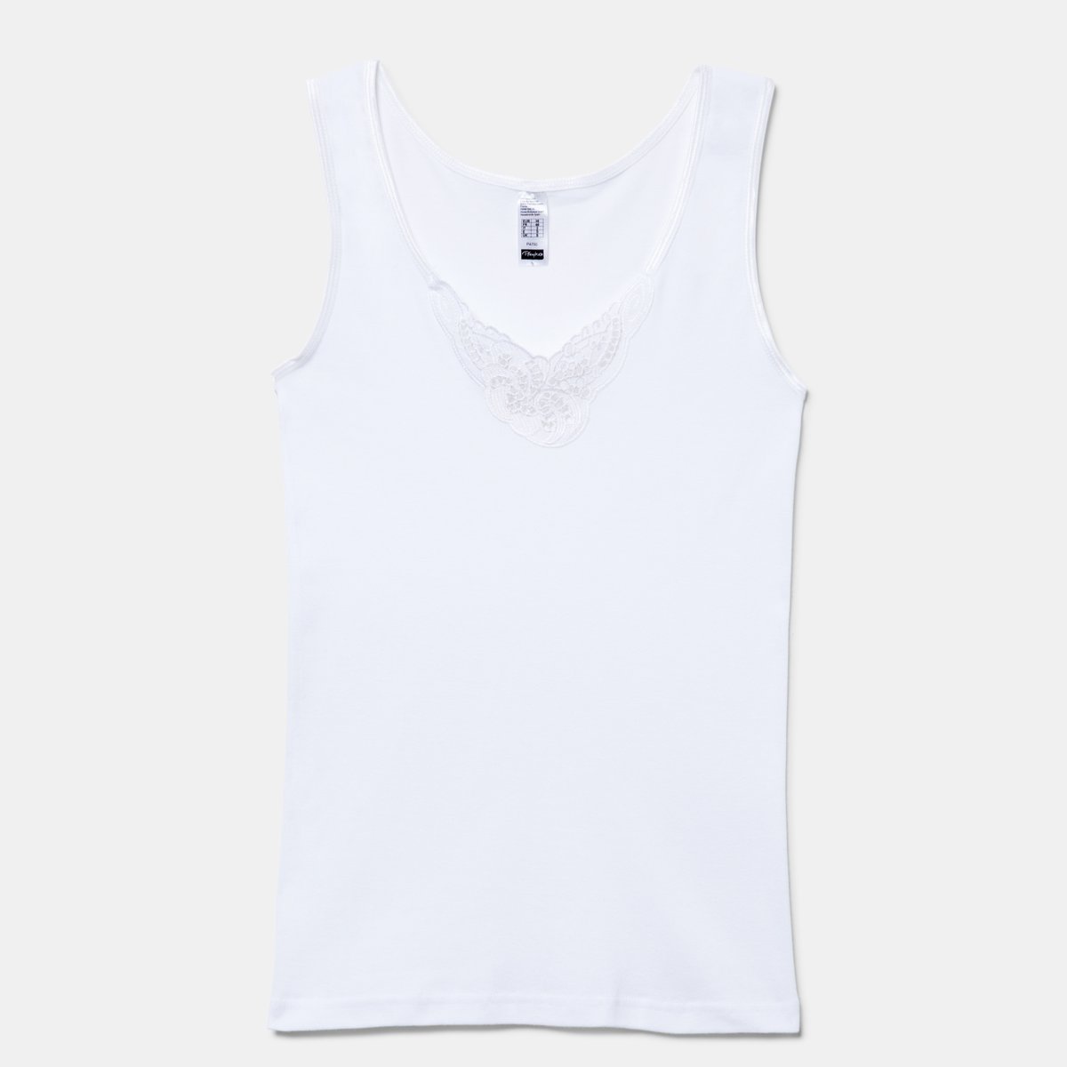 Débardeur Col V Cotton Feminine blanc, PLAYTEX