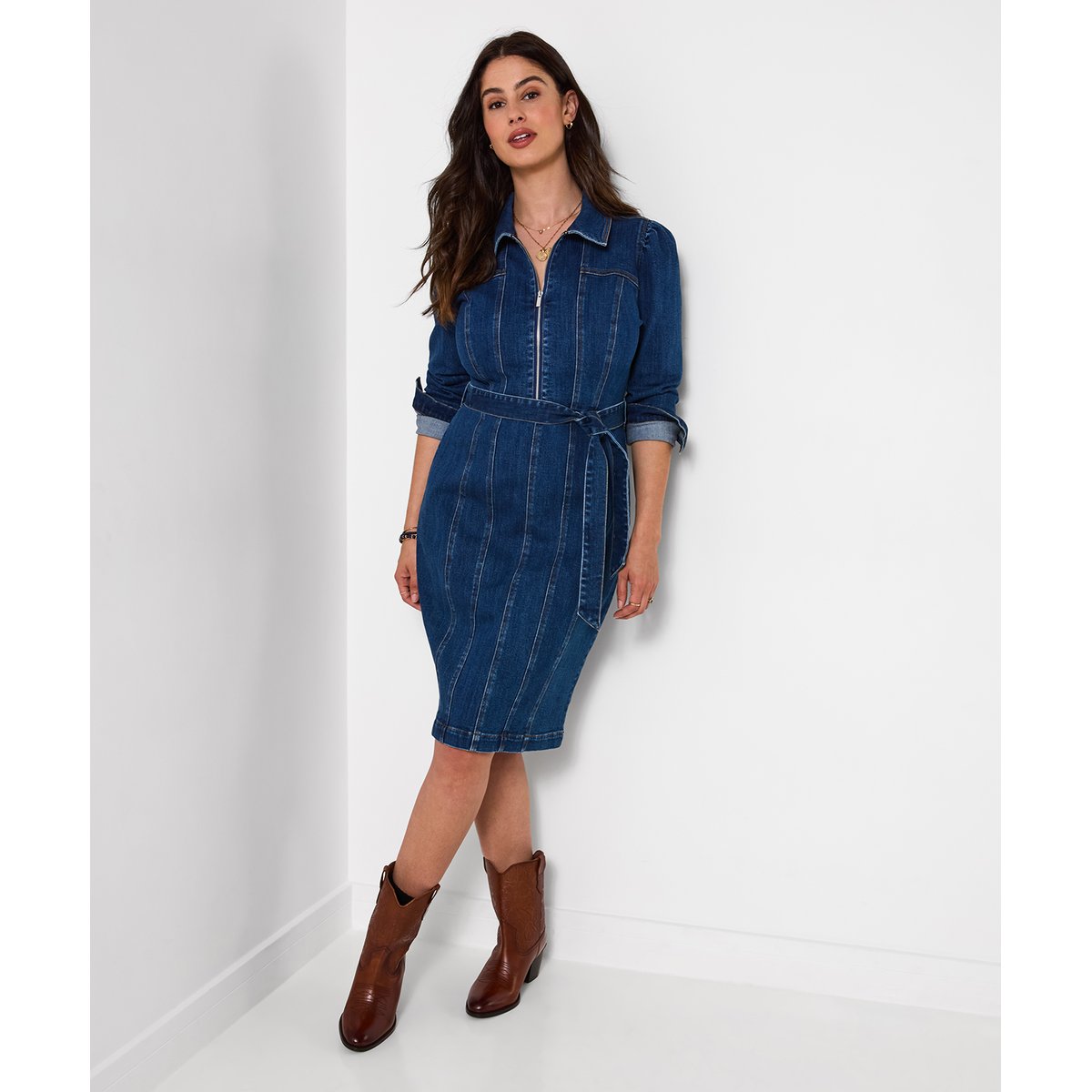 Robe en Jean Zippée Devant Scarlett bleu, JOE BROWNS