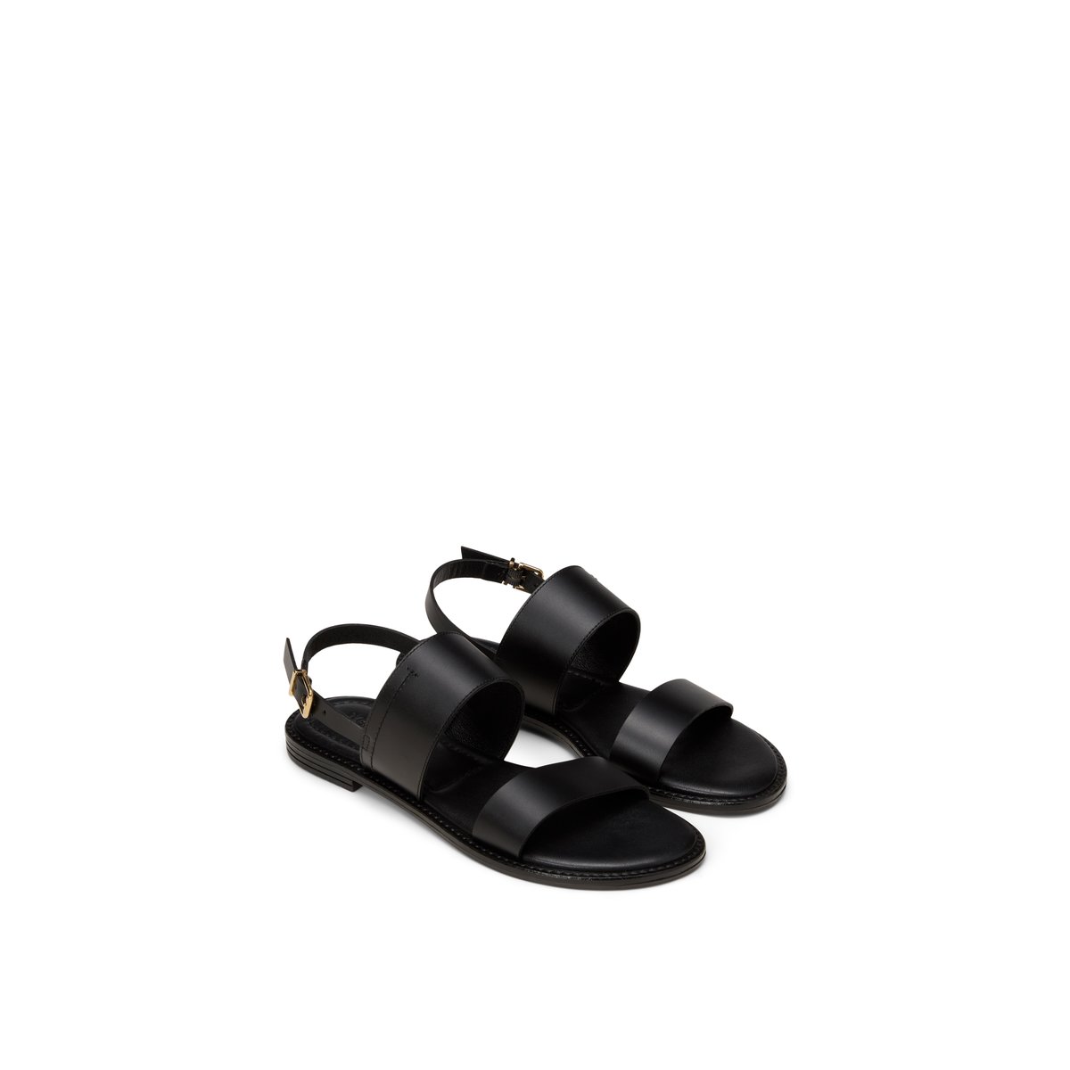 Sandale modèle Babette en cuir de vache noble schwarz, MARC O'POLO