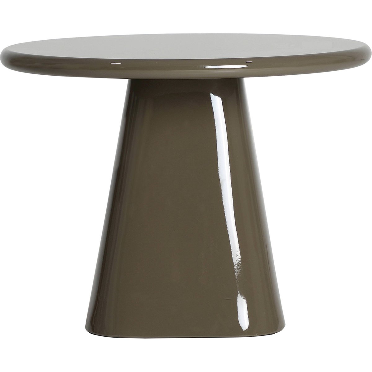 Table d'appoint ronde en bois VACIO vert olive brillant, RECOLLECTION