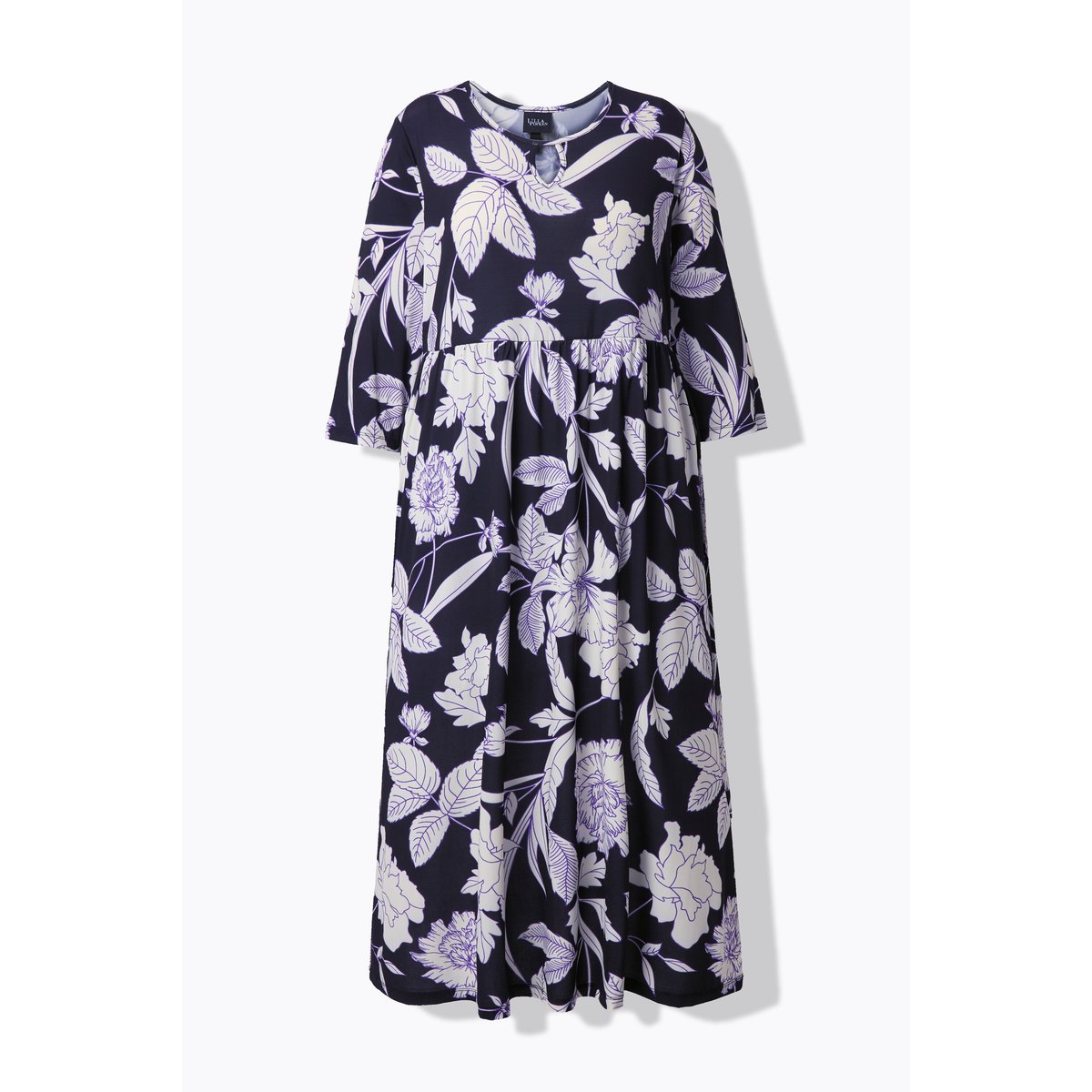 Robe maxi motif floral noir, ULLA POPKEN