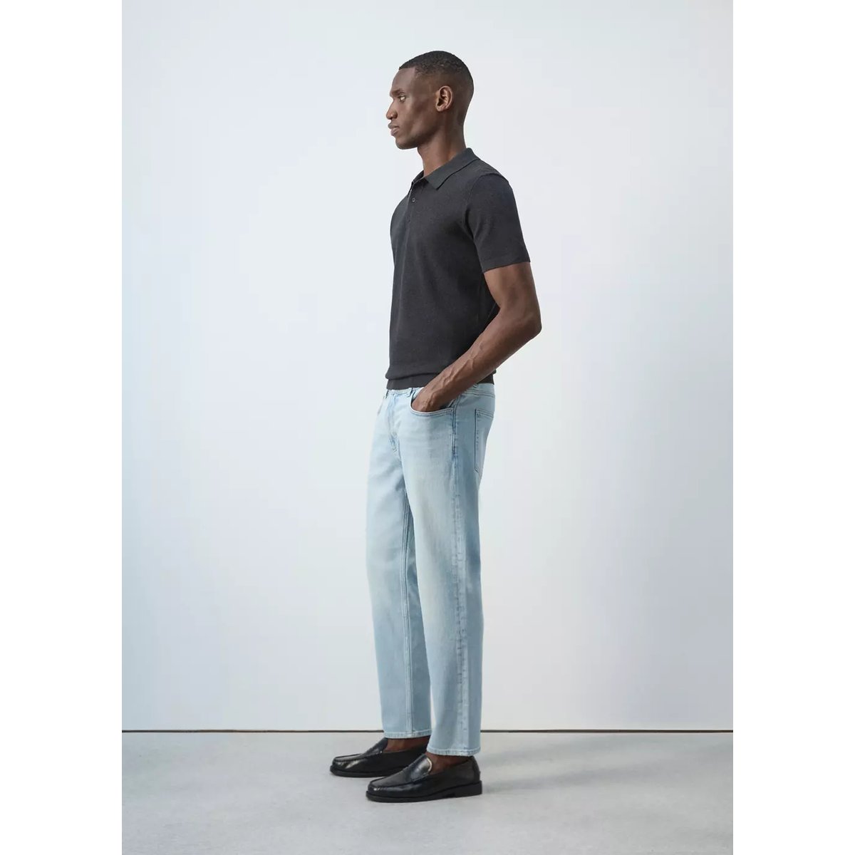 Jean Ben cropped tapered-fit bleu clair, MANGO MAN