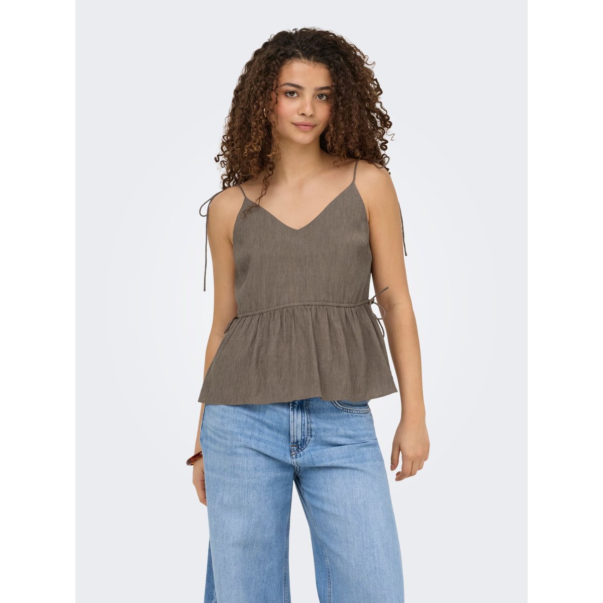 Top Peplum walnut, ONLY