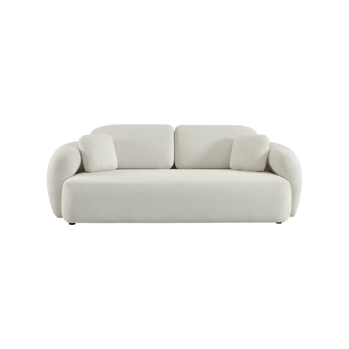 Canapé 3 places tissu chenille CLOUD blanc, SWEEEK