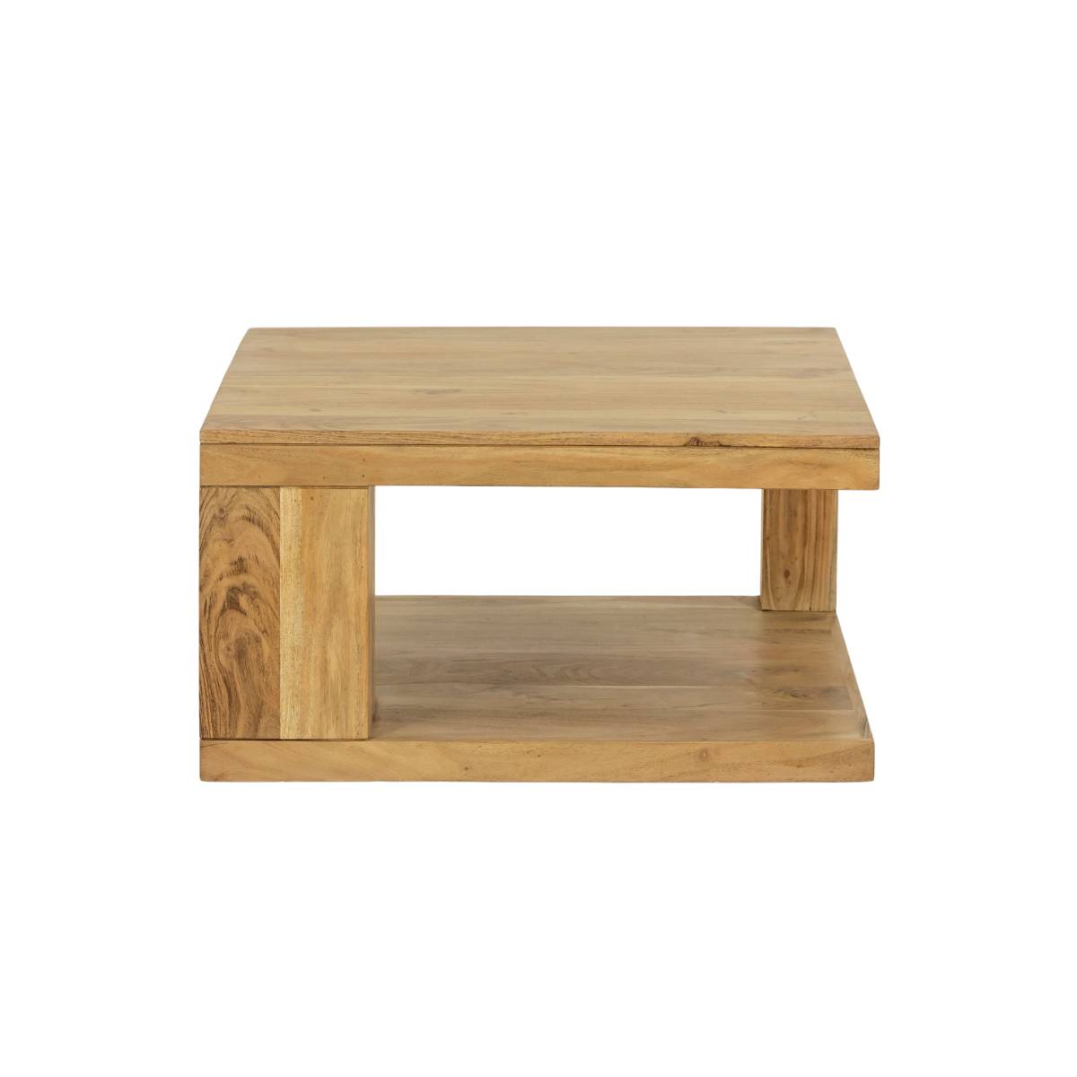 Table basse en bois d'acacia carrée CAËL bois clair, MADE IN MEUBLES