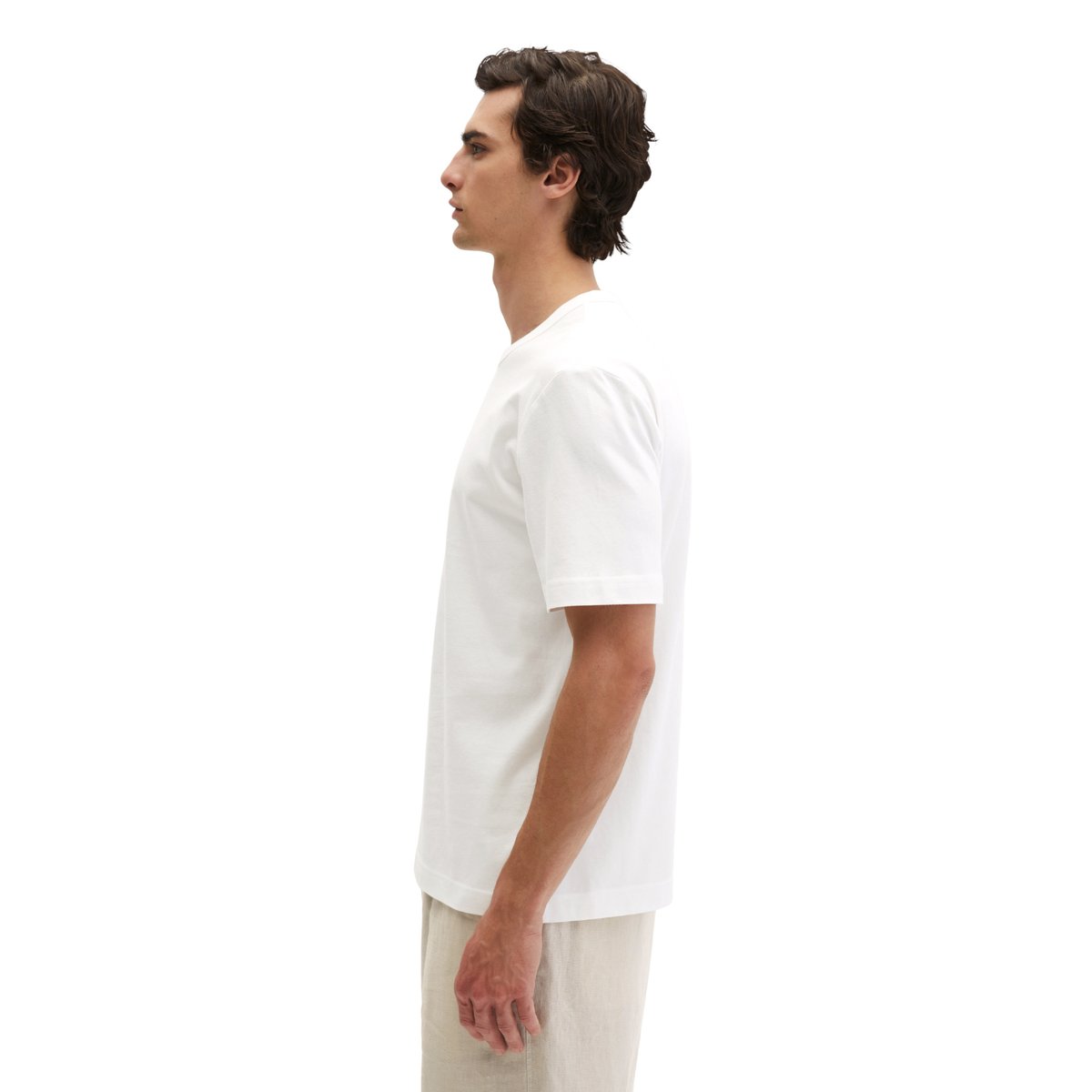 T-shirt regular en coton bio de qualité supérieure blanc, MARC O'POLO