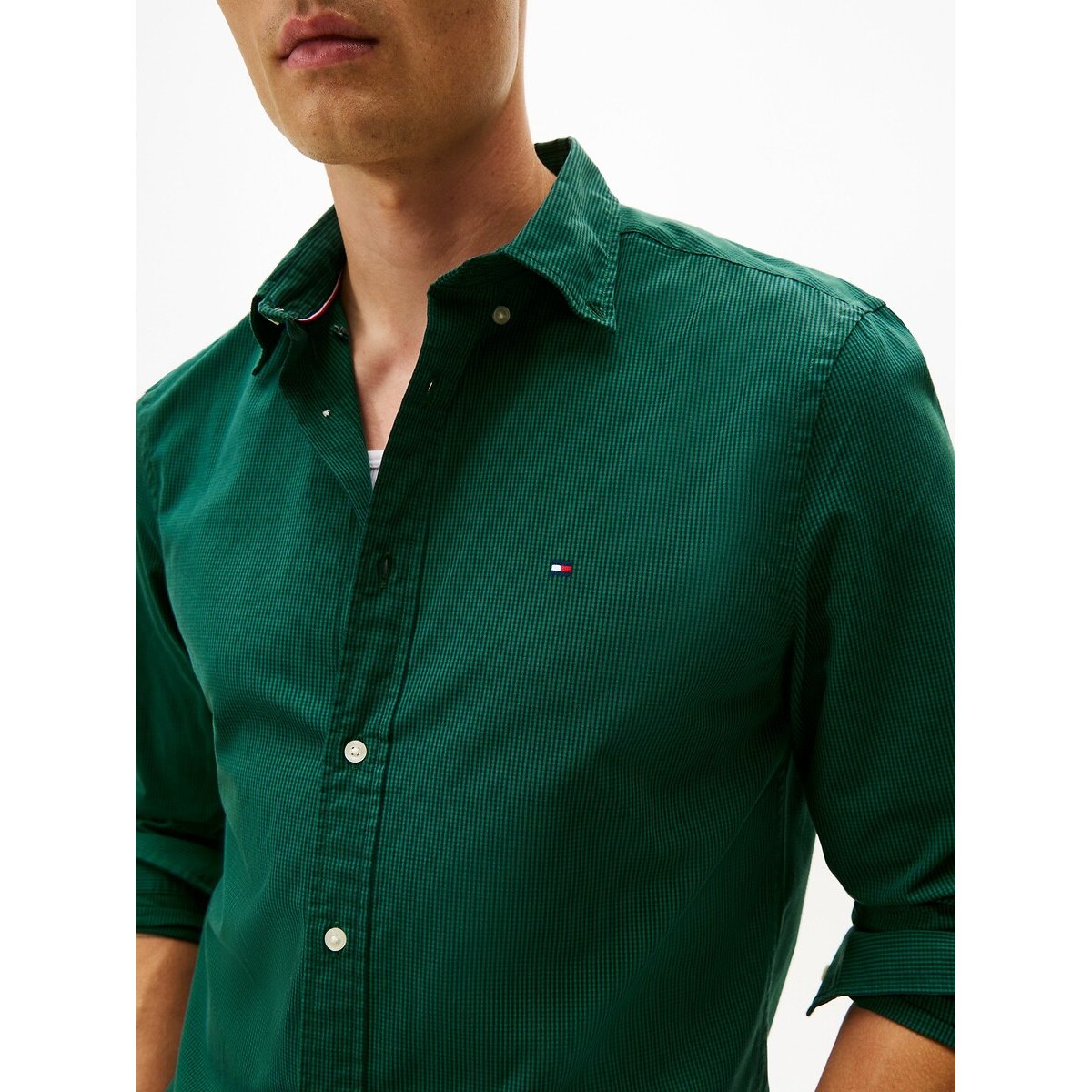 Gingham Poplin Shirt green, TOMMY HILFIGER