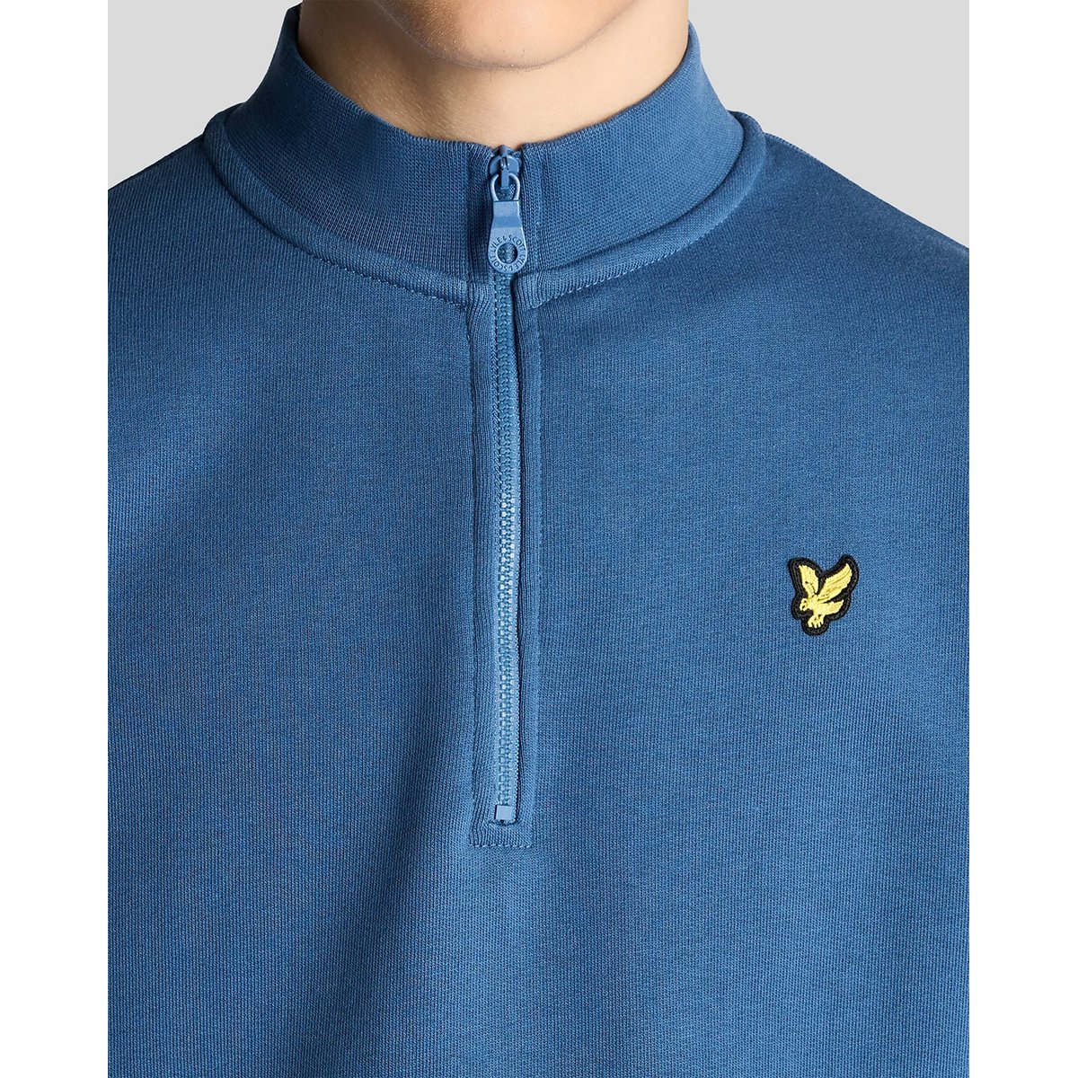 Pull en coton à col camionneur bleu bleuet foncé, LYLE & SCOTT