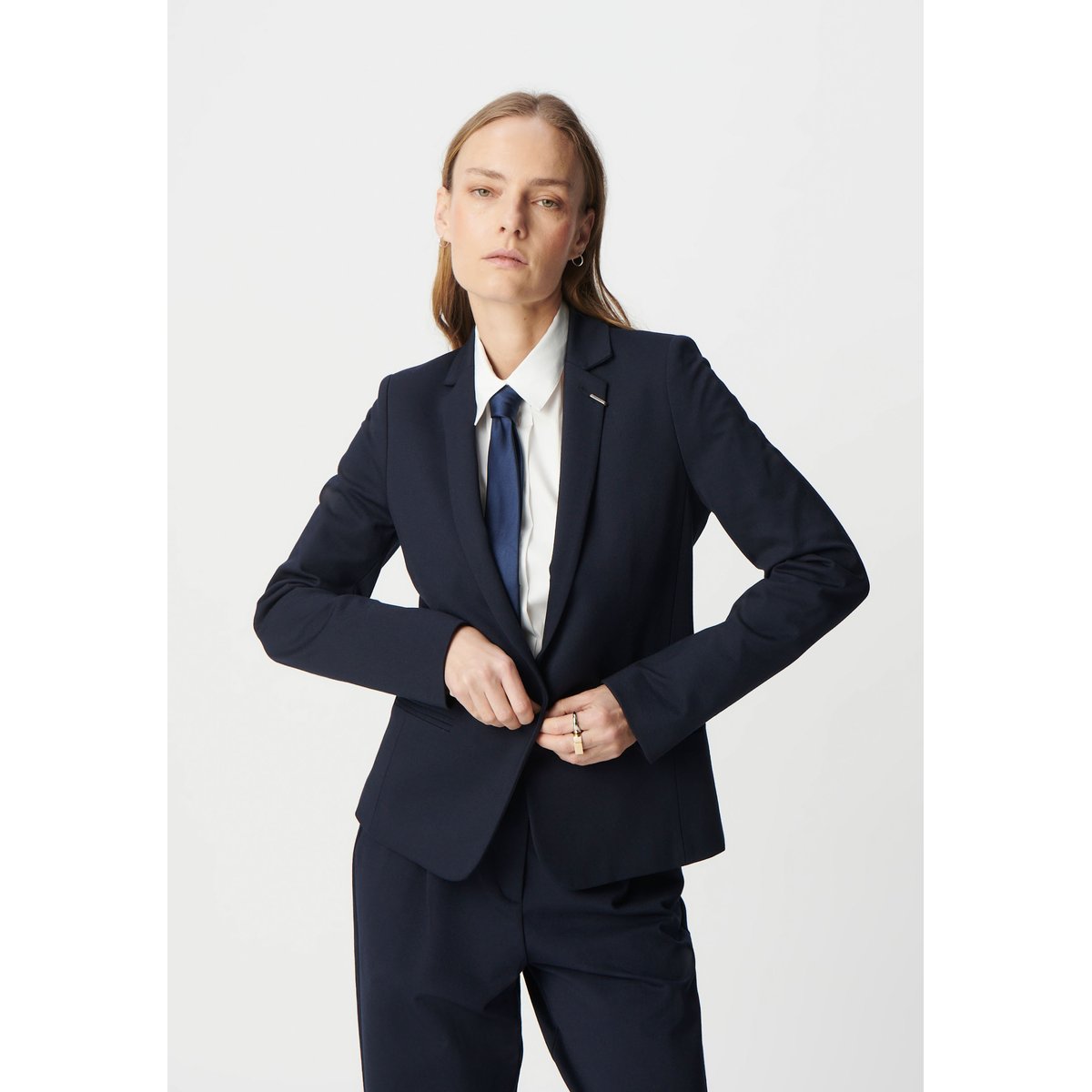 Veste de costume maille Milano BUSINESS COLLECTION bleu marine, IKKS
