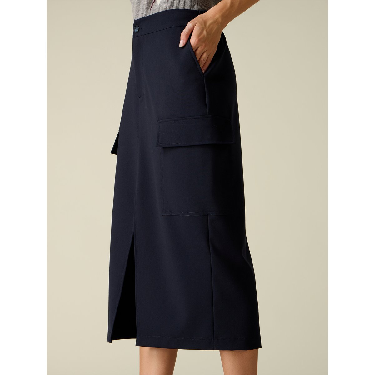Jupe droite cargo bleu, OLTRE