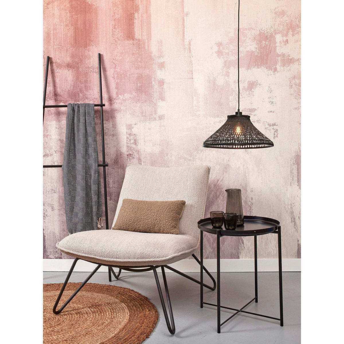 Lampe Suspendue Bambou TAHITI noir, GOOD & MOJO