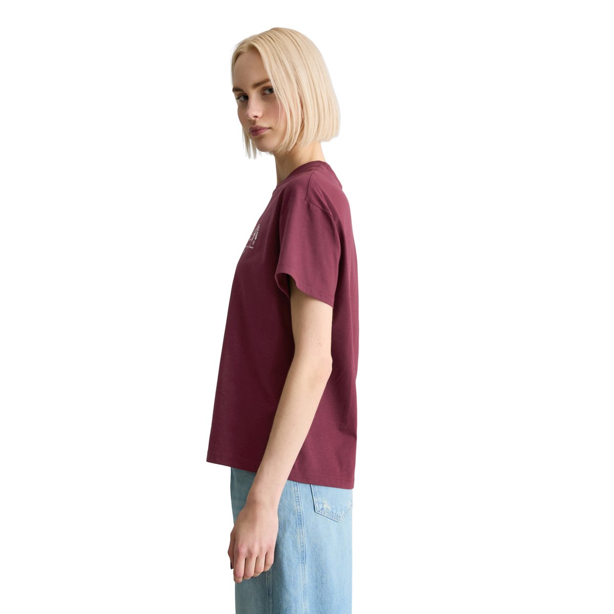T-shirt DfC relaxed en Basic Single Jersey rouge foncé, MARC O’POLO DENIM