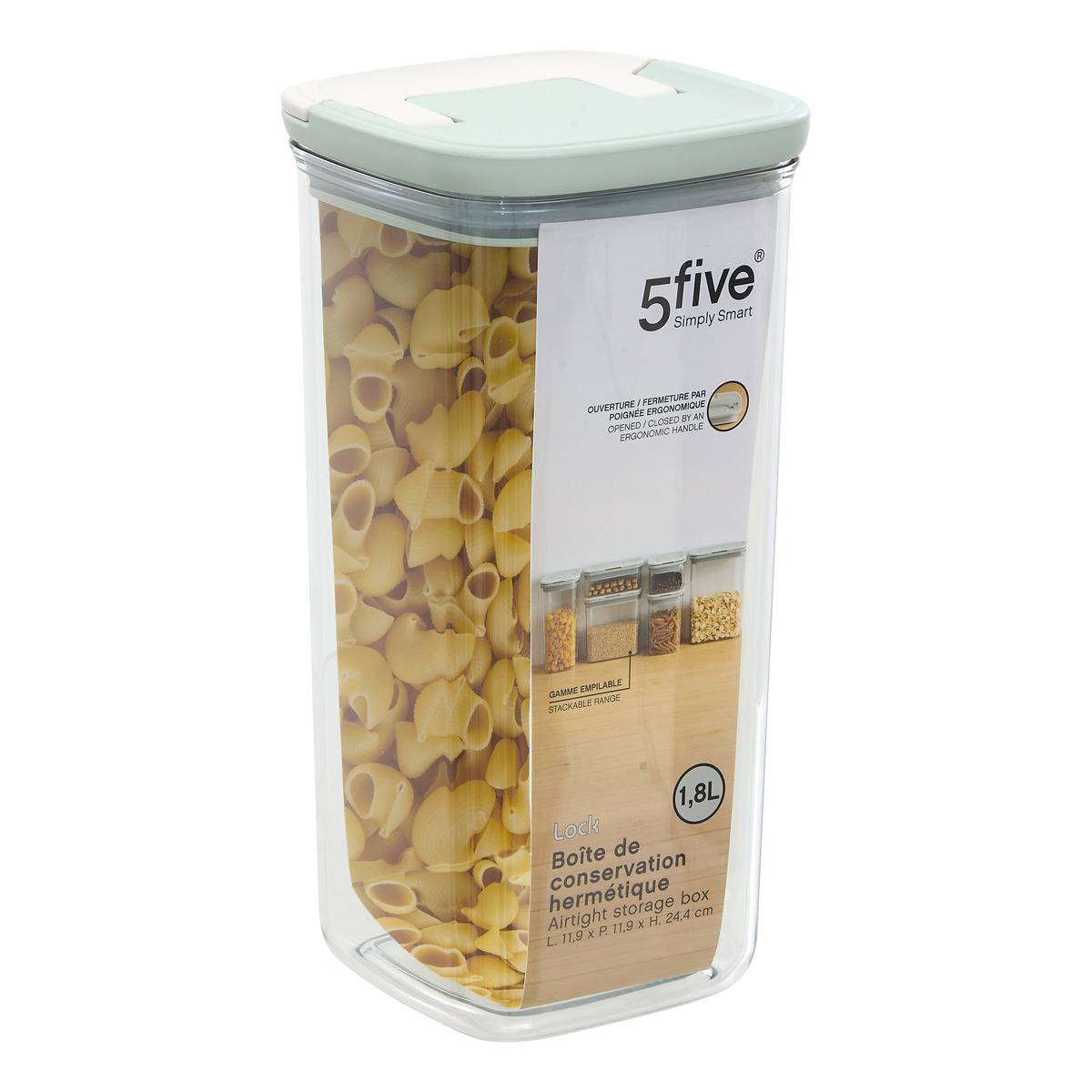 Boîte de conservation LOCK transparent, 5FIVE SIMPLY SMART