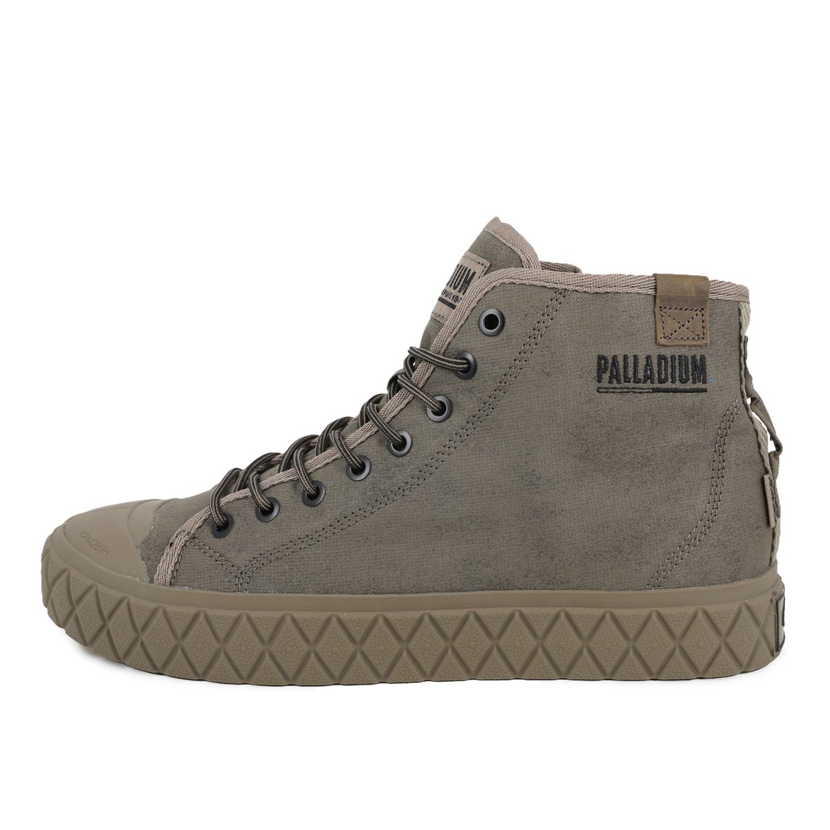Baskets montantes en coton PALLA ACE PINE WAX vert-dusky green, PALLADIUM