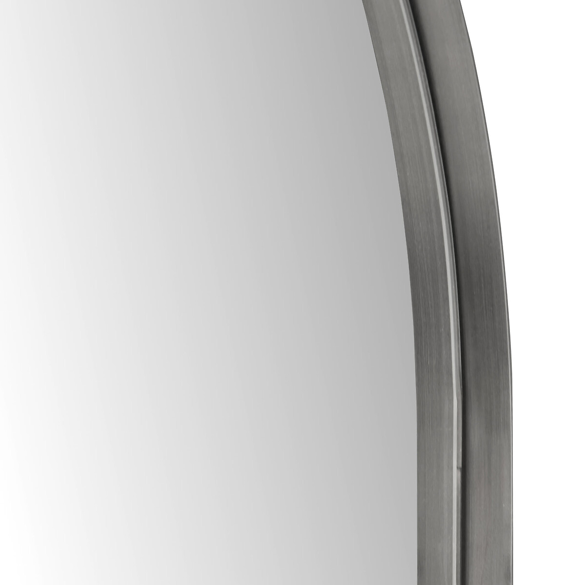 90cm Brushed Silver Metal Slim Frame Oval Wall Mirror silver-coloured, SO'HOME