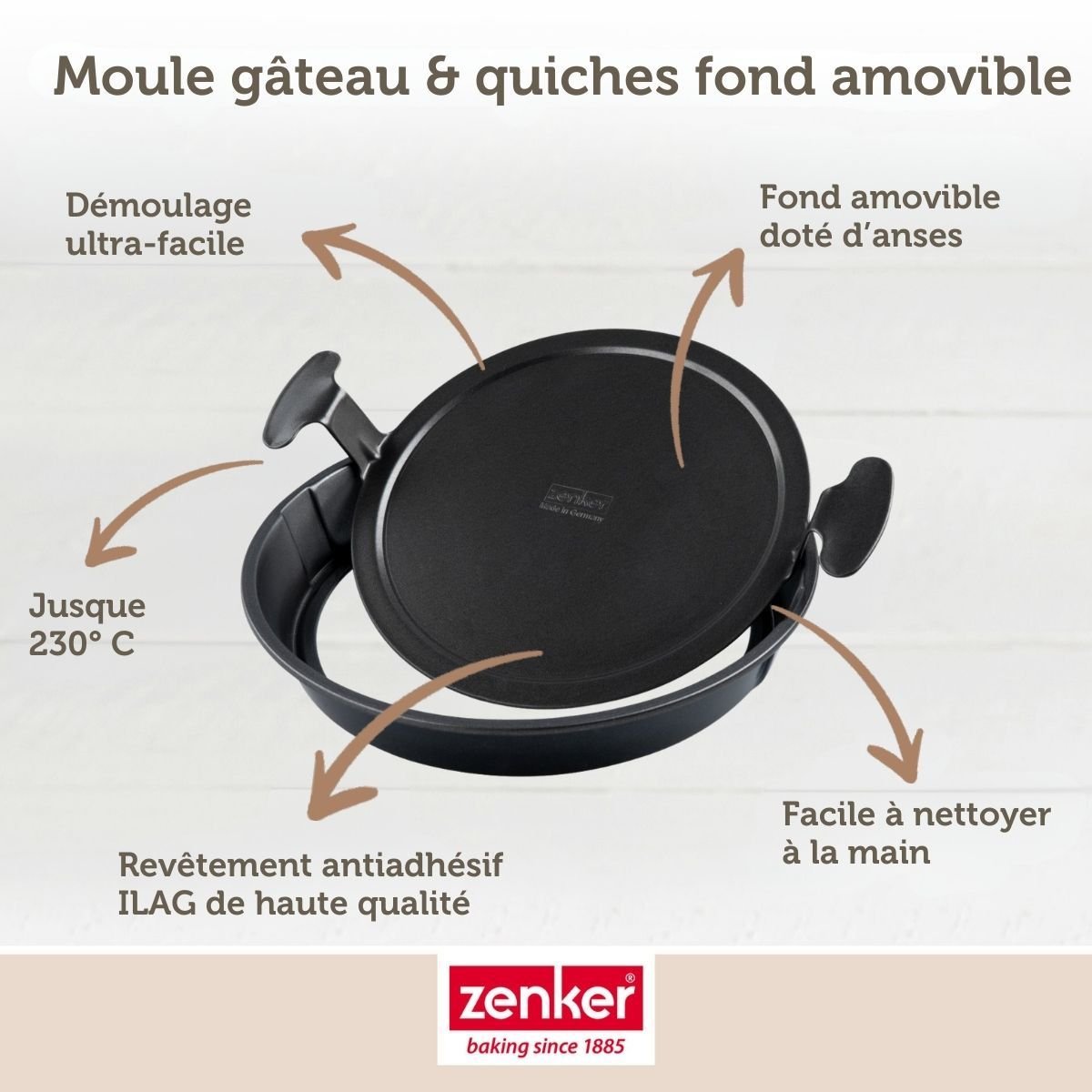 Set de 4 ustensiles de pâtisserie moule à gâteaux bol et spatule noir, ZENKER