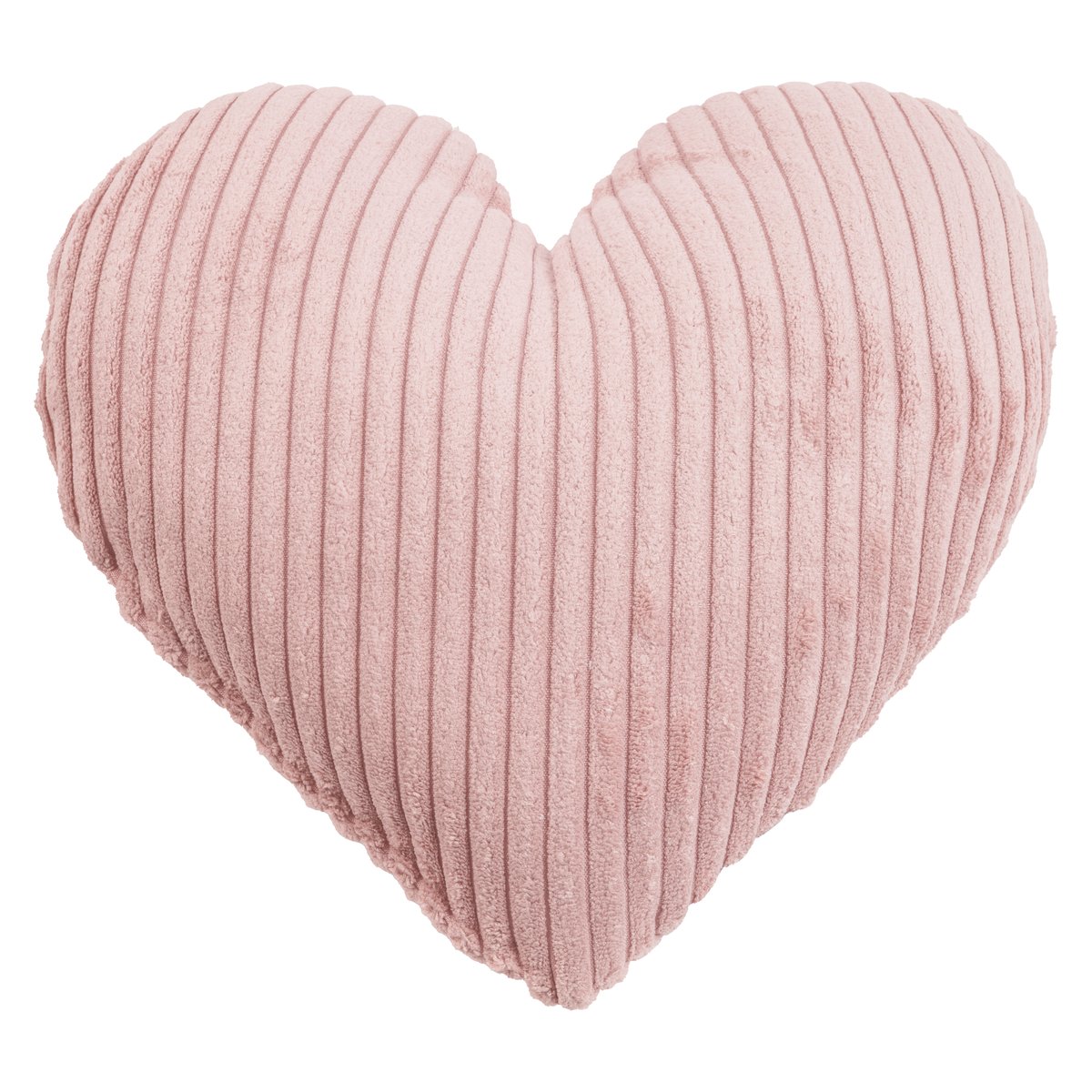 Coussin petit cœur velours cotelé SHARA SMALL HEART rose poudré, MAGMA HEIMTEX