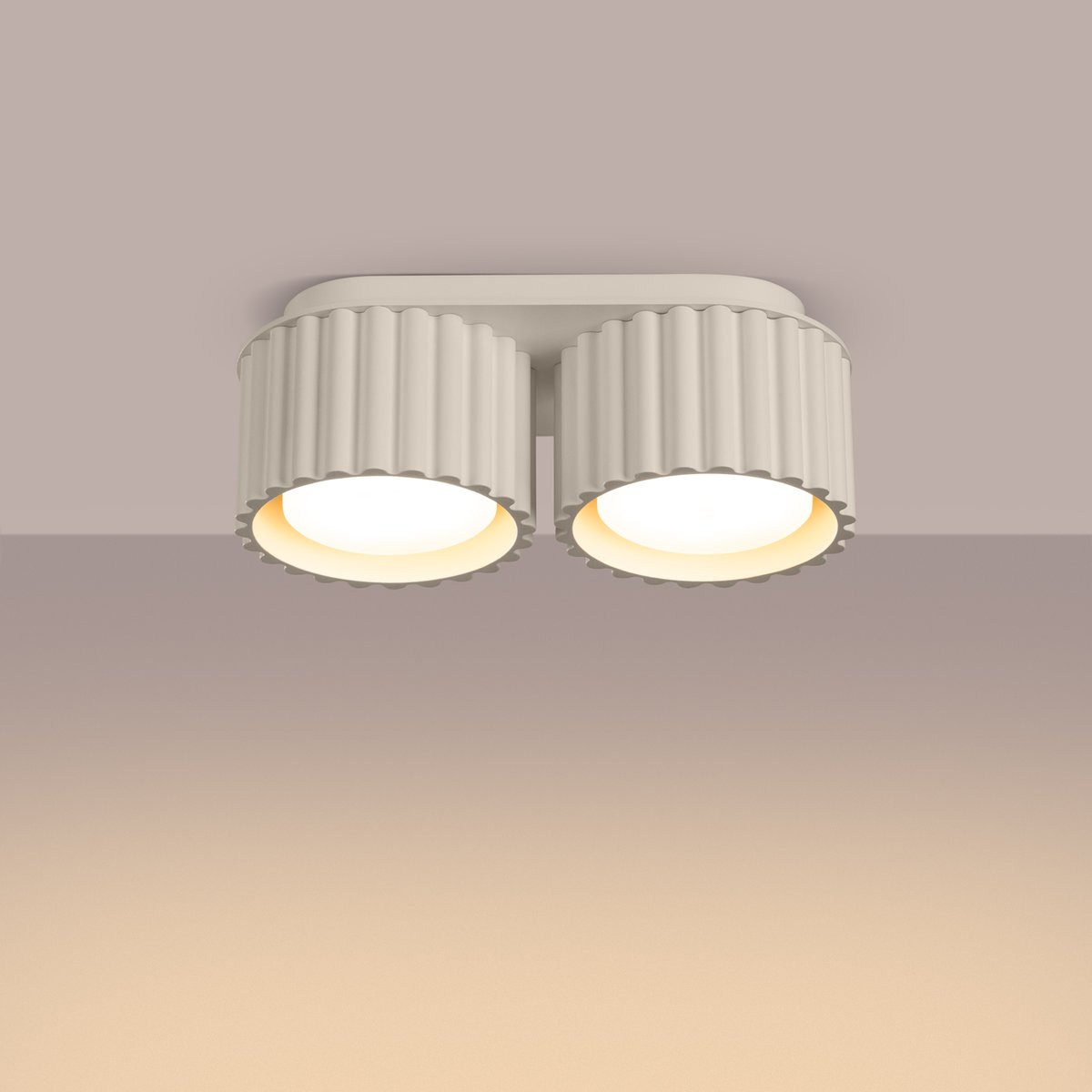 Plafonnier Aluminium Beige Gx53 2 Aura beige, EDEN