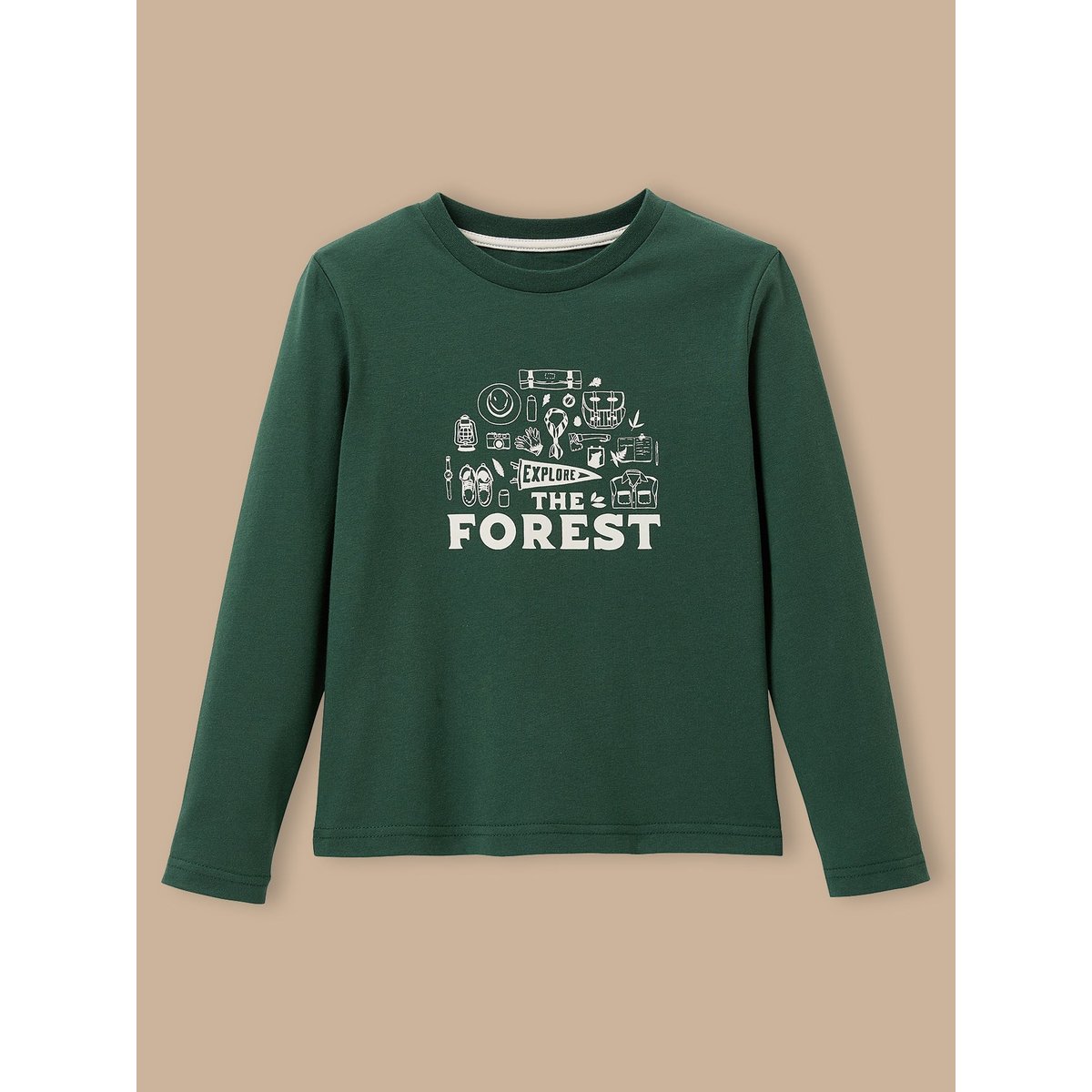 T-shirt imprimé  - coton biologique vert, CYRILLUS