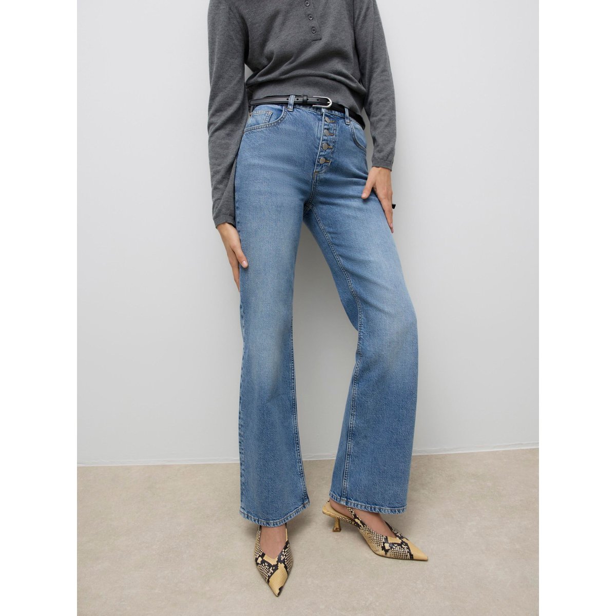 Jean Coupe Droite dark blue denim 1, VERO MODA