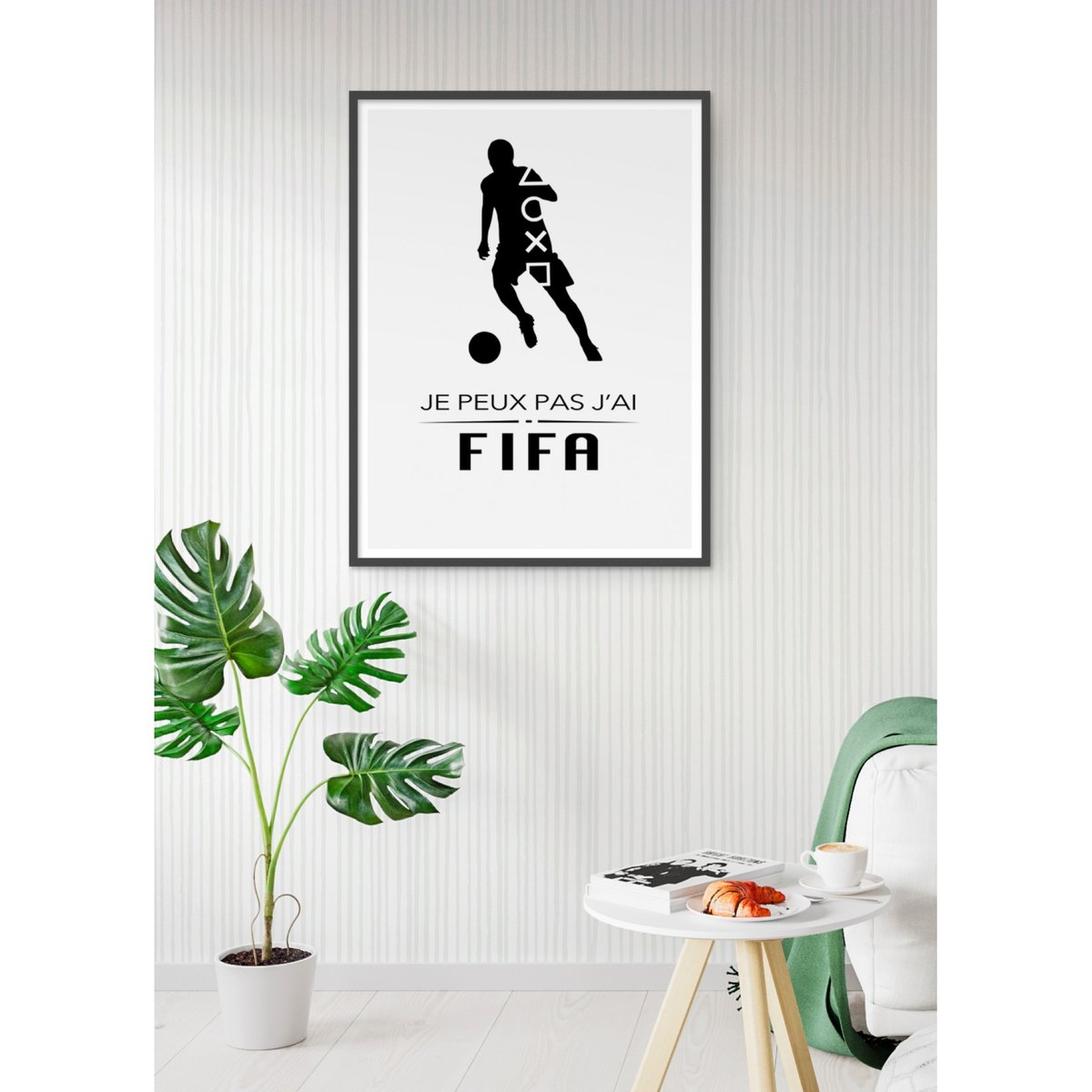 Affiche 'Je peux pas j'ai Fifa' blanc, L'AFFICHERIE