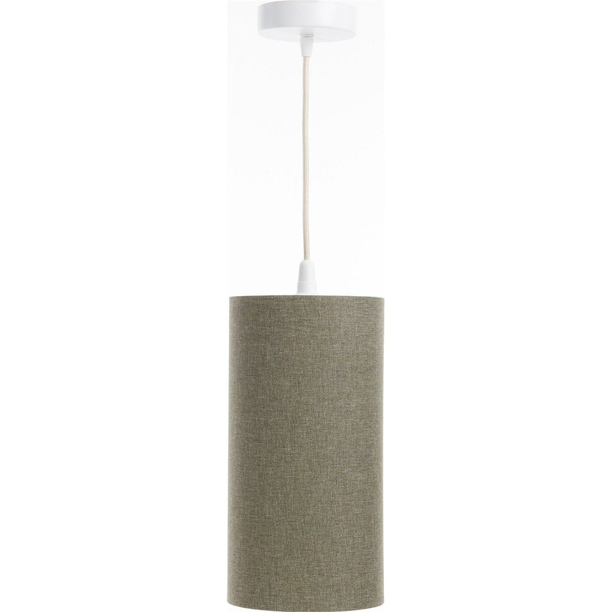 Suspension en lin rond Boho Elegant lin naturel et rotin clair, BPS KONCEPT