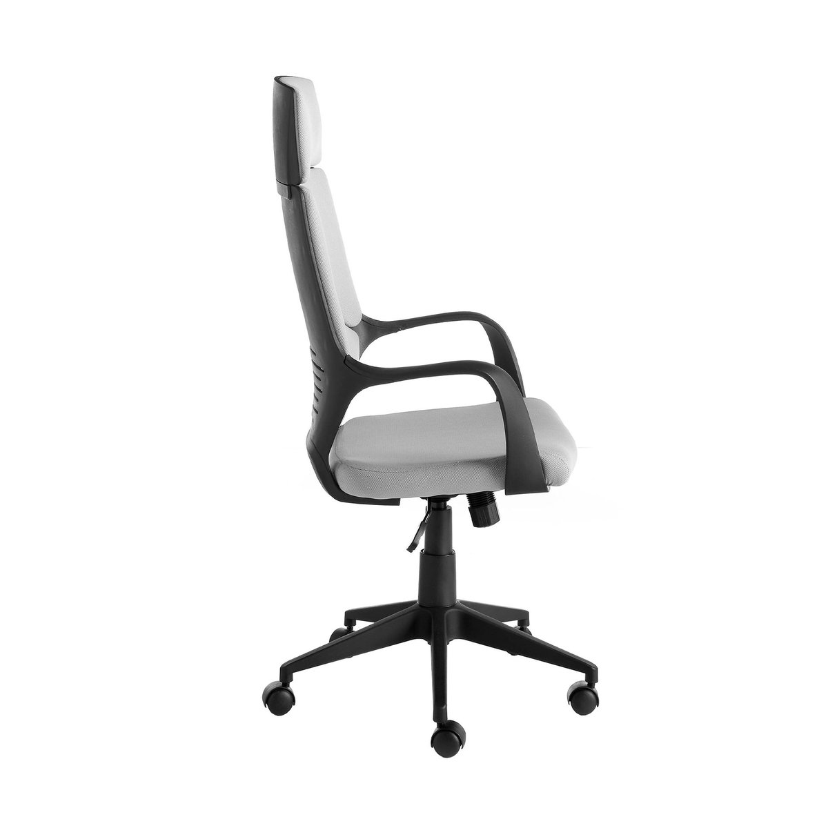 Fauteuil de bureau pivotante en tissu gris clair et pvc noir grey | black, ANGEL CERDA